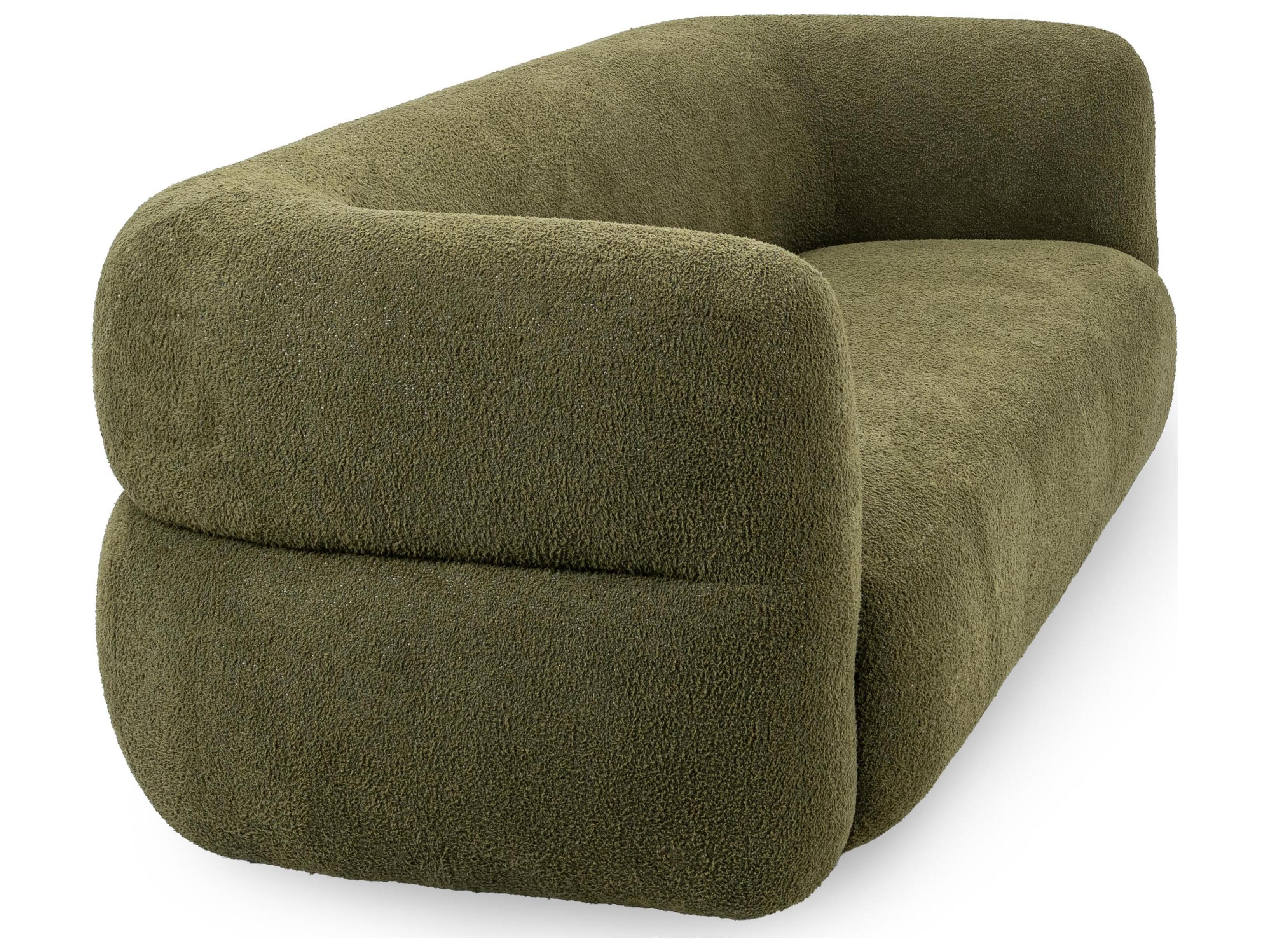 Classic Home Faris Dark Olive Green Upholstered Sofa