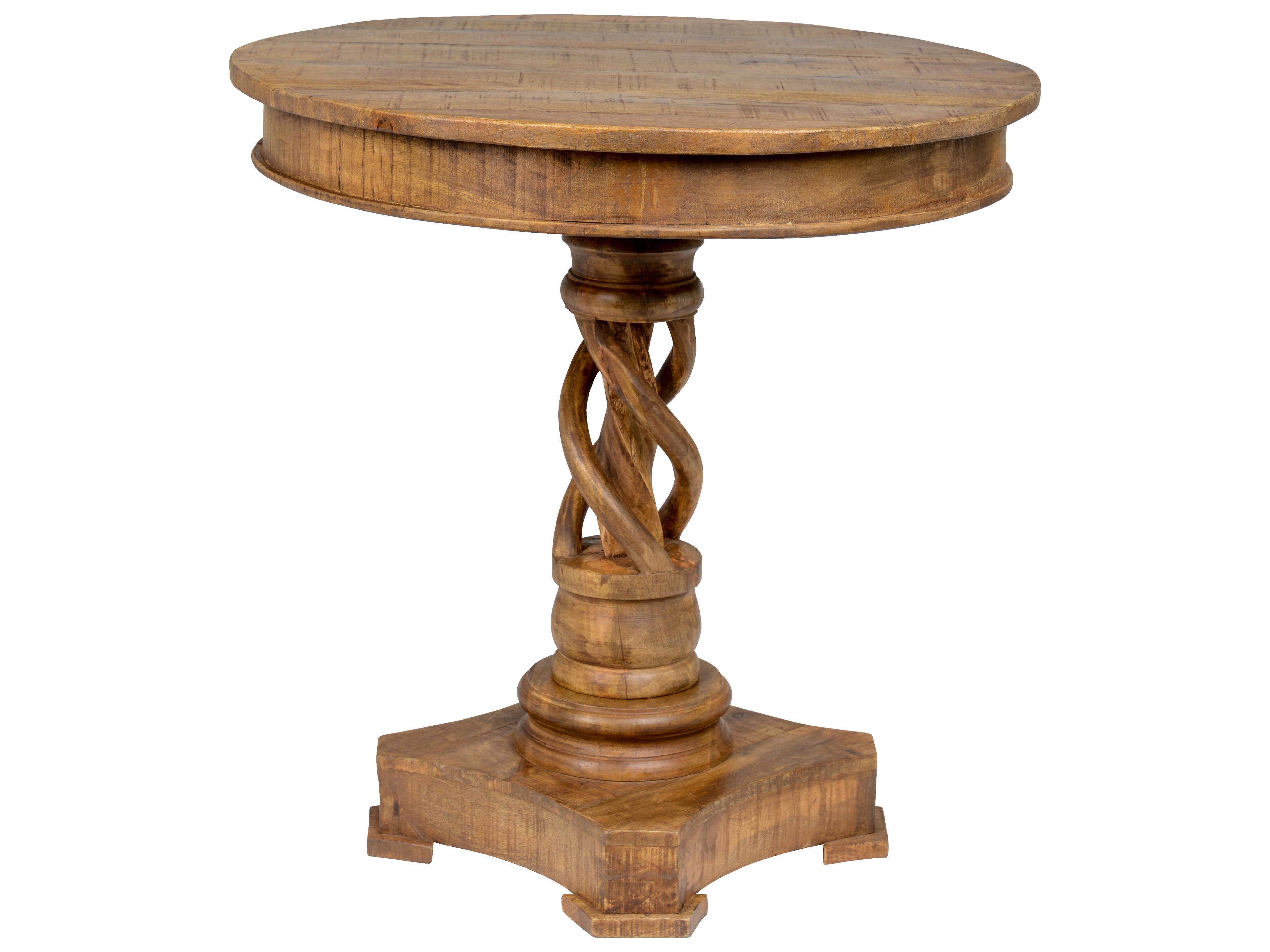 Classic Home Isabella Round Wood Distressed Honey Brown Dining Table