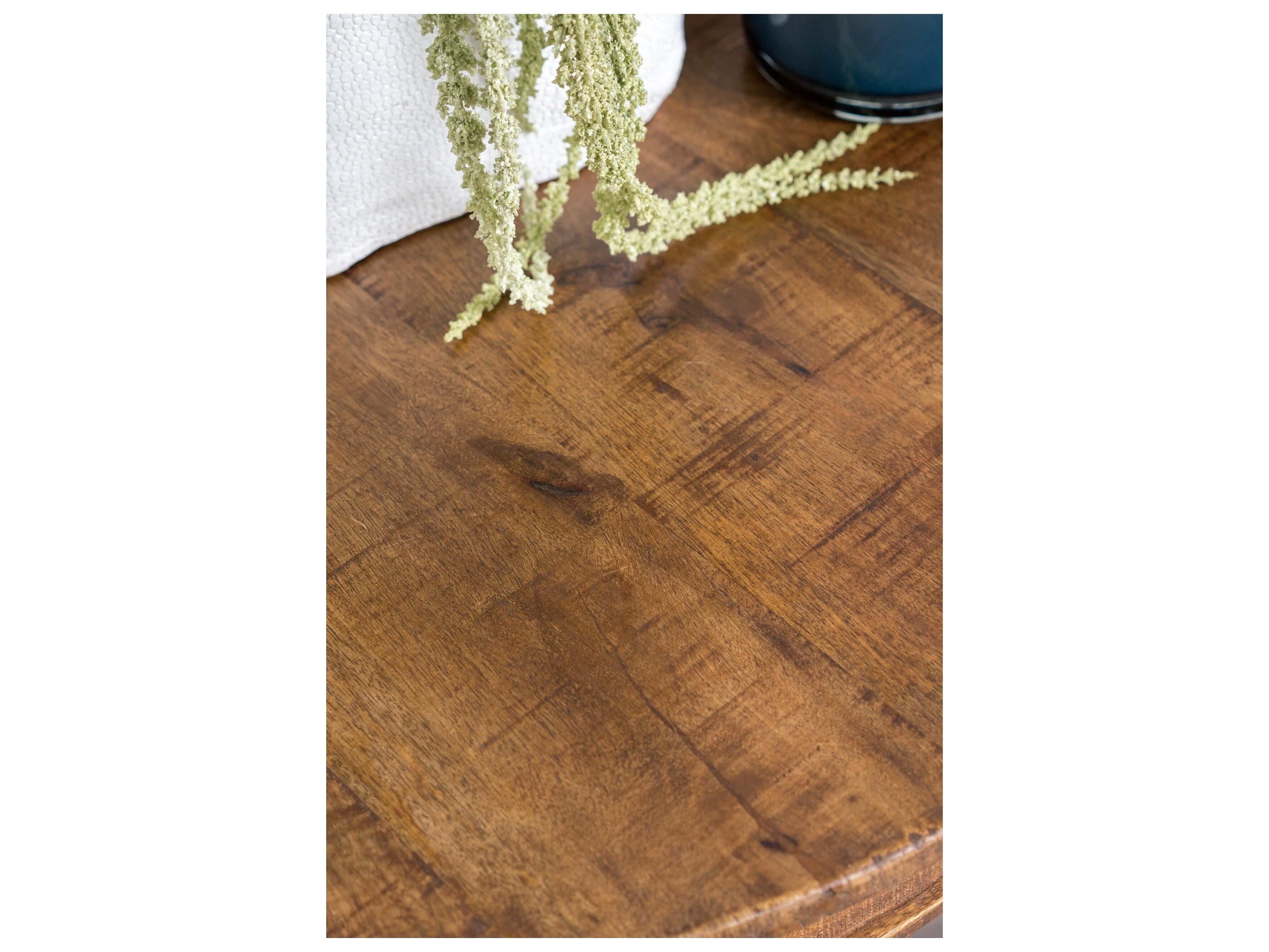 Classic Home Isabella Round Wood Distressed Honey Brown Dining Table