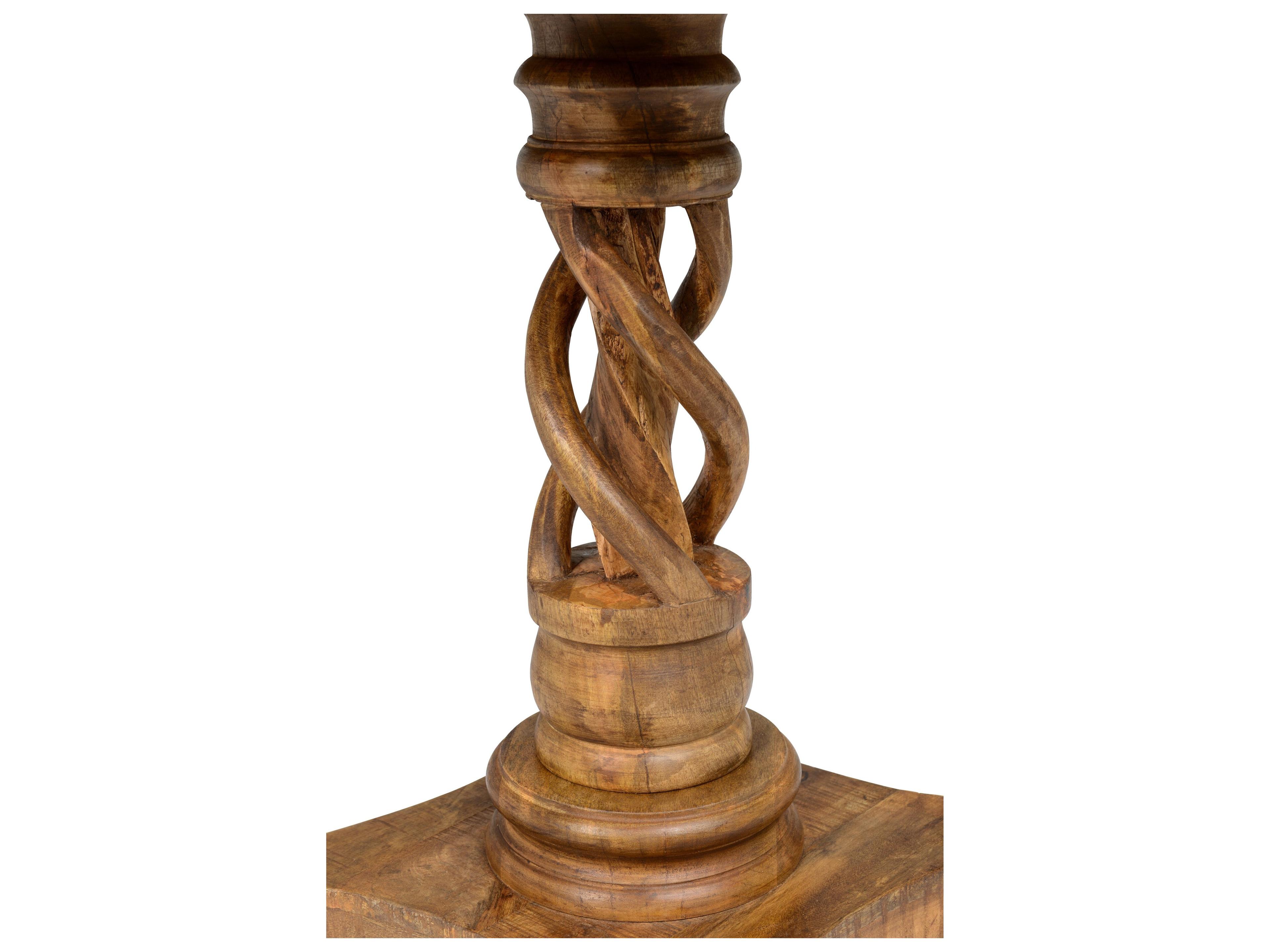 Classic Home Isabella Round Wood Distressed Honey Brown Dining Table