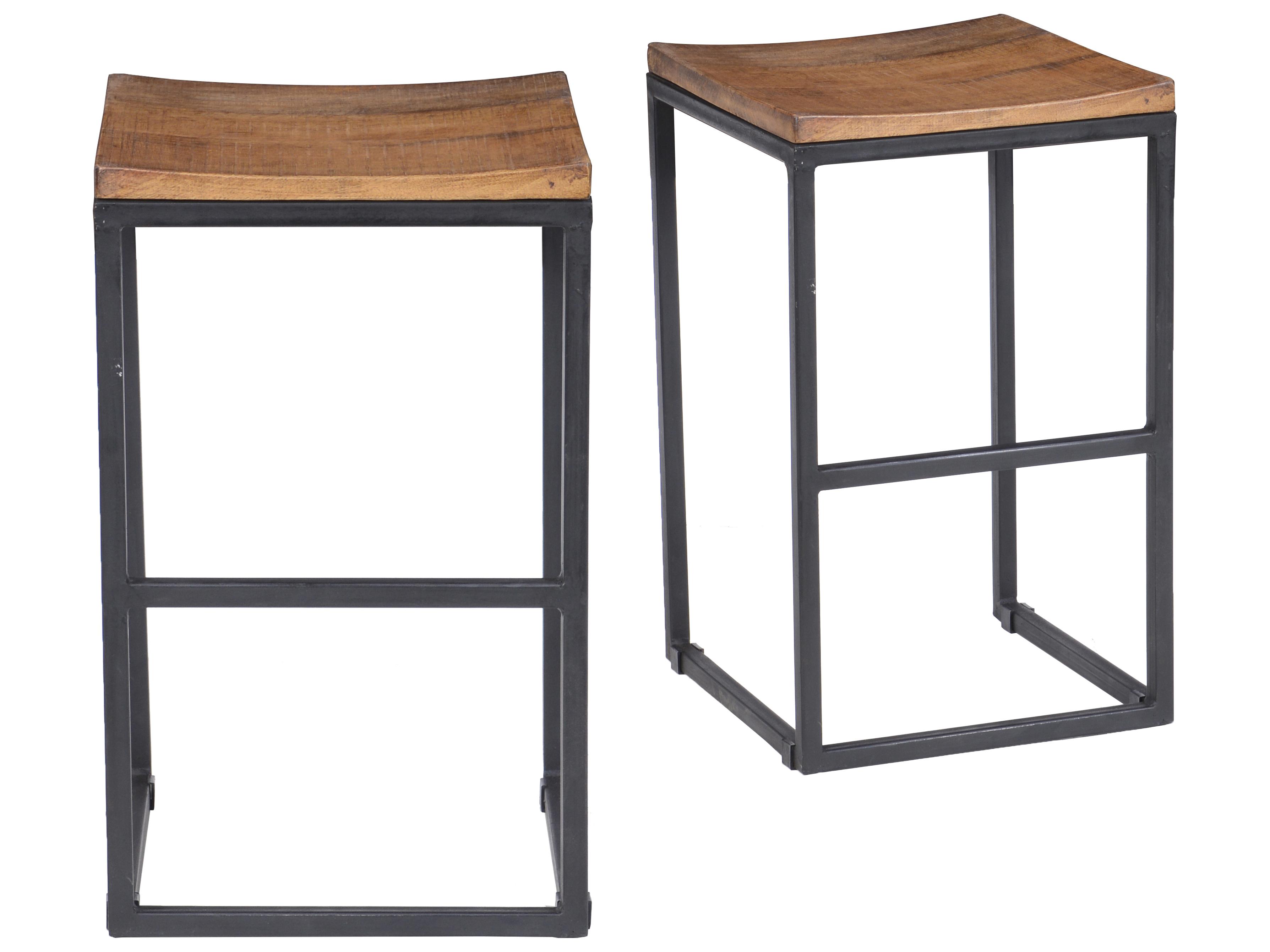 Classic Home Harley Honey Brown Top Mango Wood Bar Stool