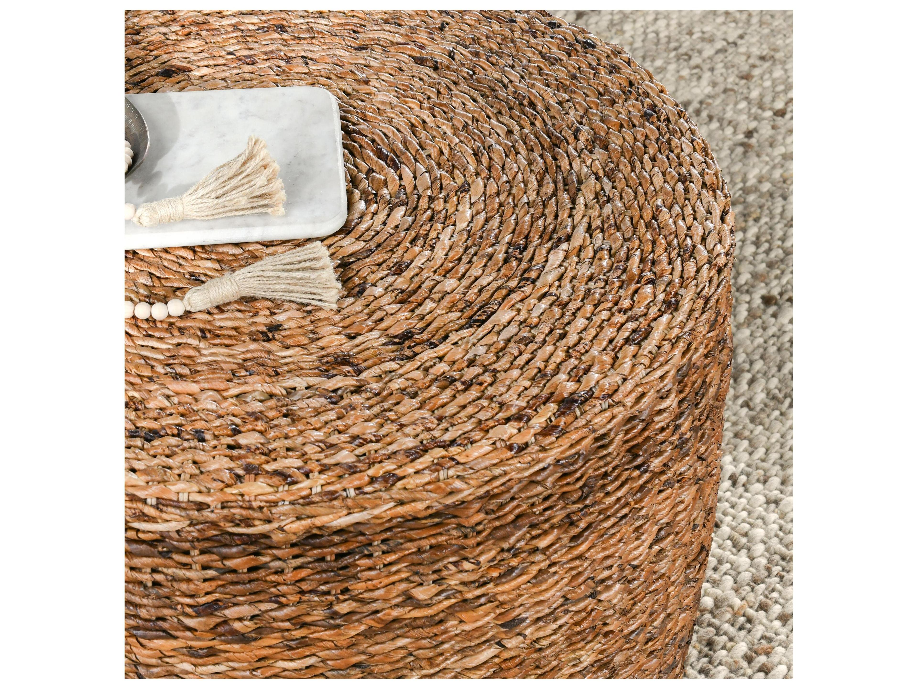 Classic Home Milan Round Rattan Multi Brown Coffee Table