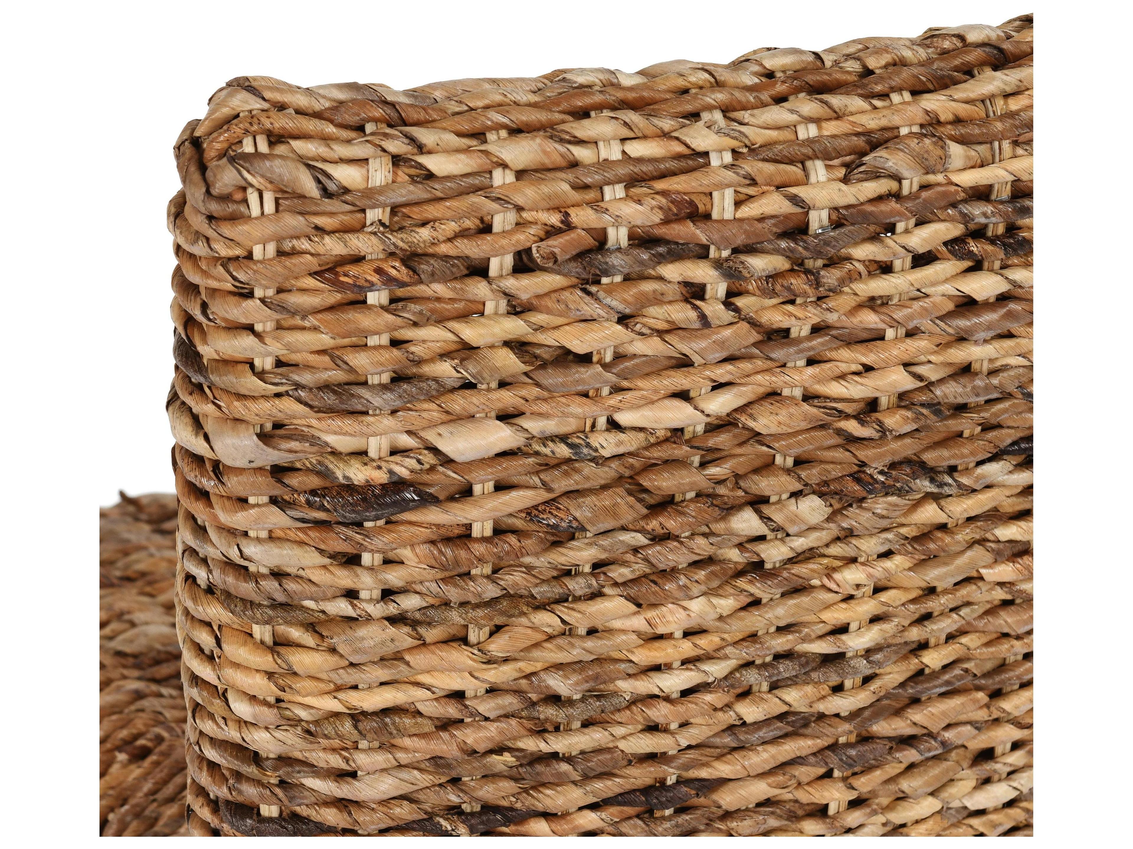 Classic Home Abaca Multi Brown Seat And Black Legs Hardwood Bar Stool