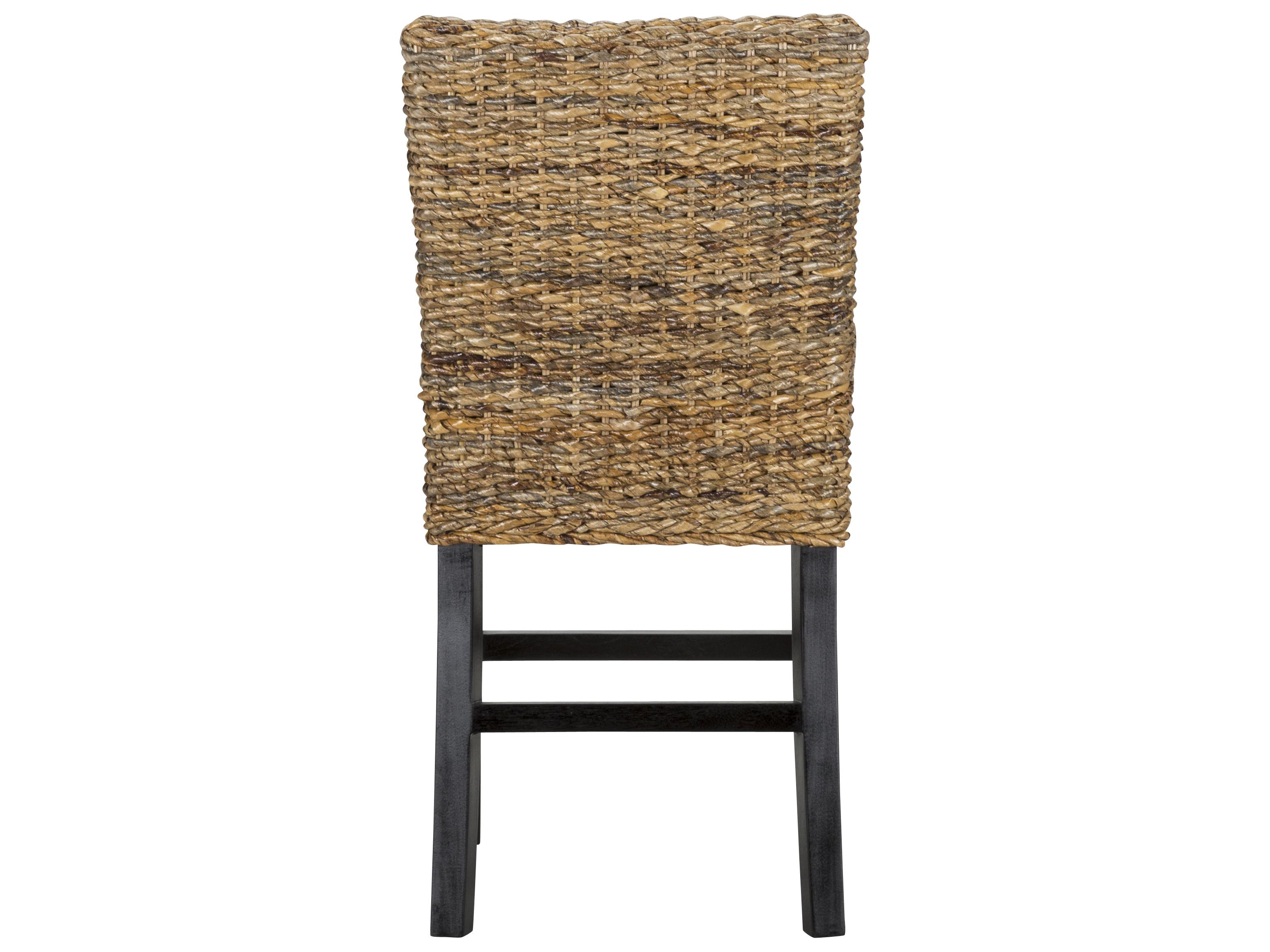 Classic Home Abaca Multi Brown Seat And Black Legs Hardwood Counter Stool