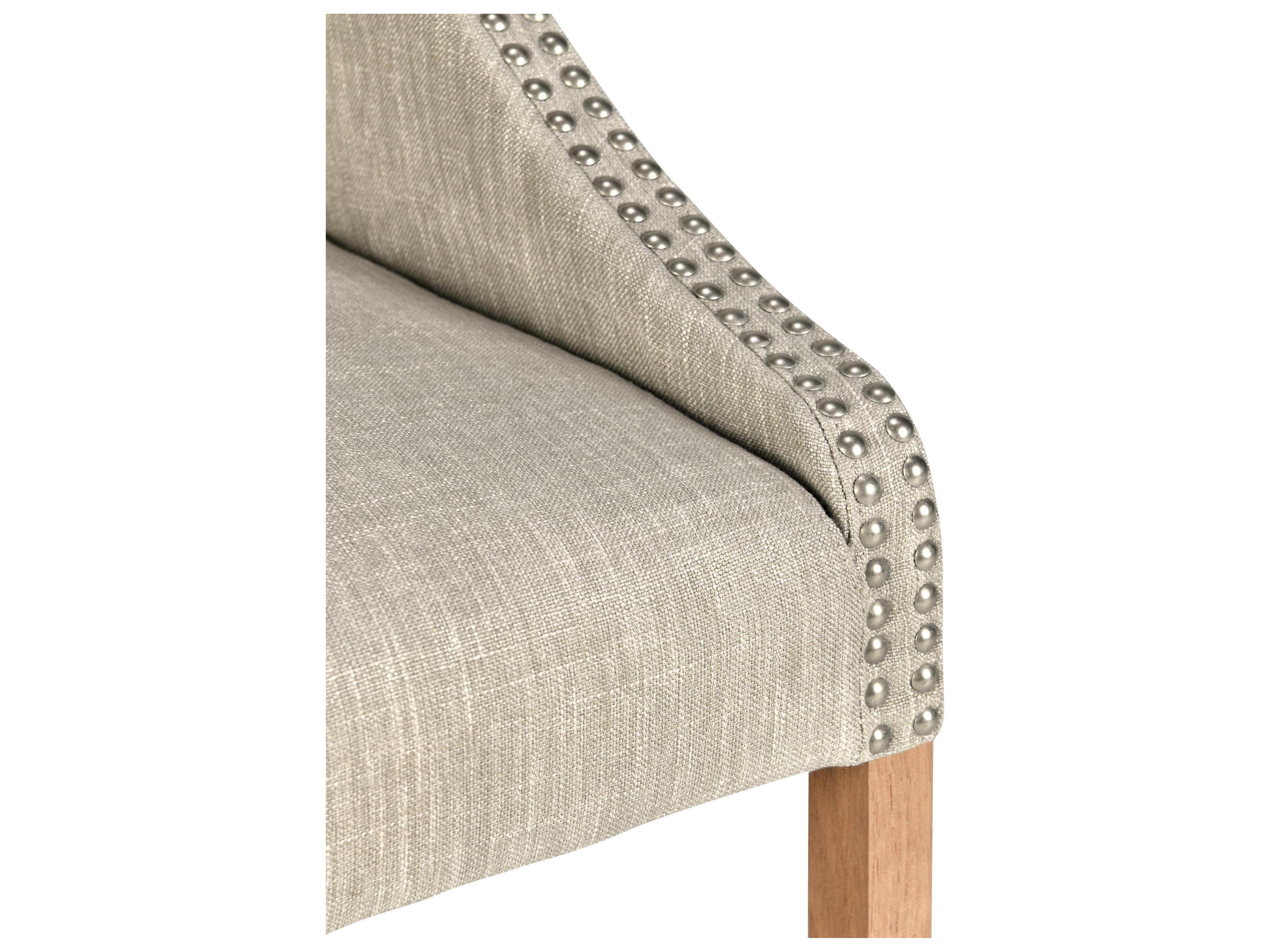 Classic Home Cascade French Beige Upholstery Velvet Upholstered Rubberwood Bar Stool