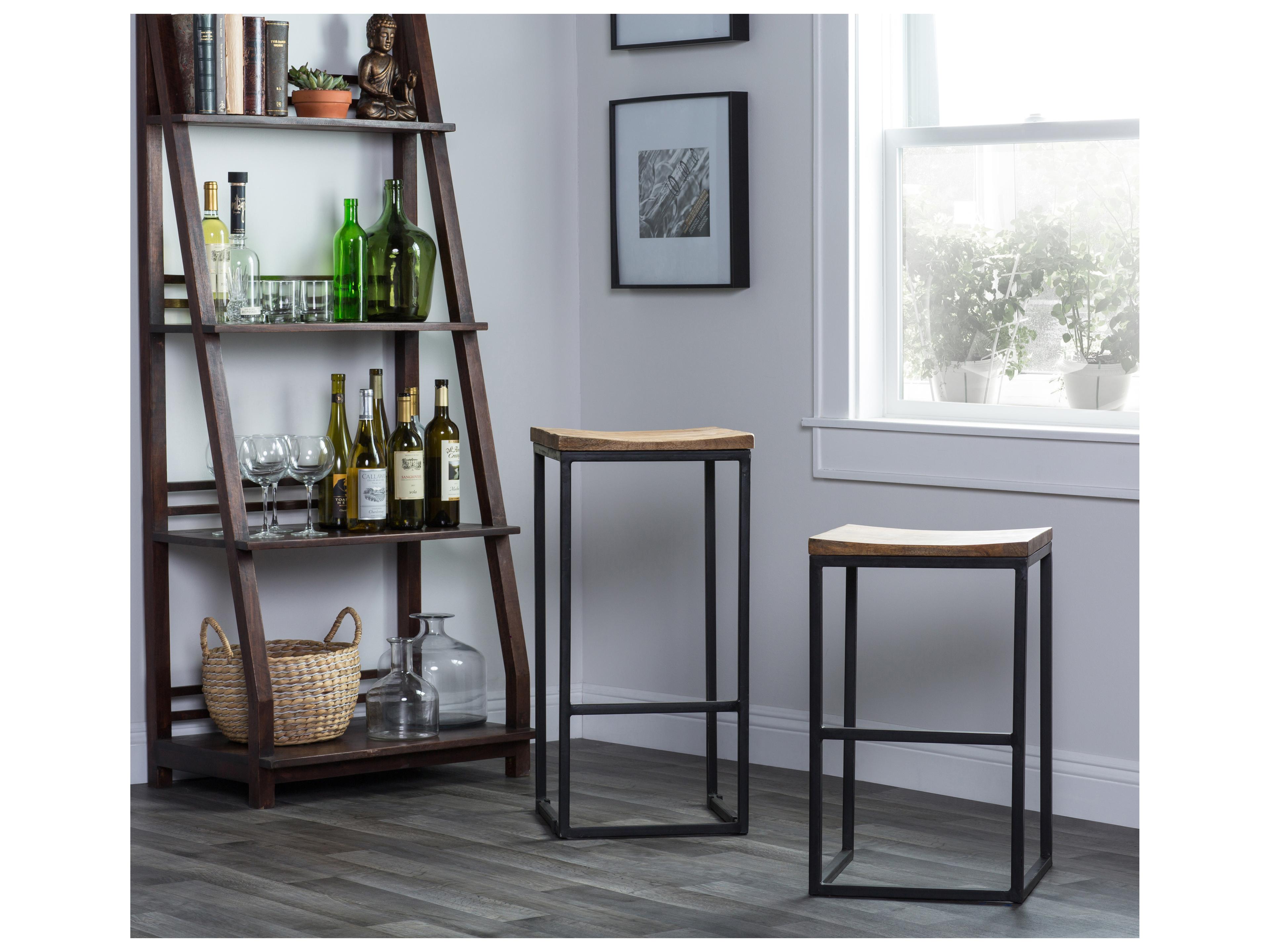 Classic Home Harley Honey Brown Top Mango Wood Bar Stool