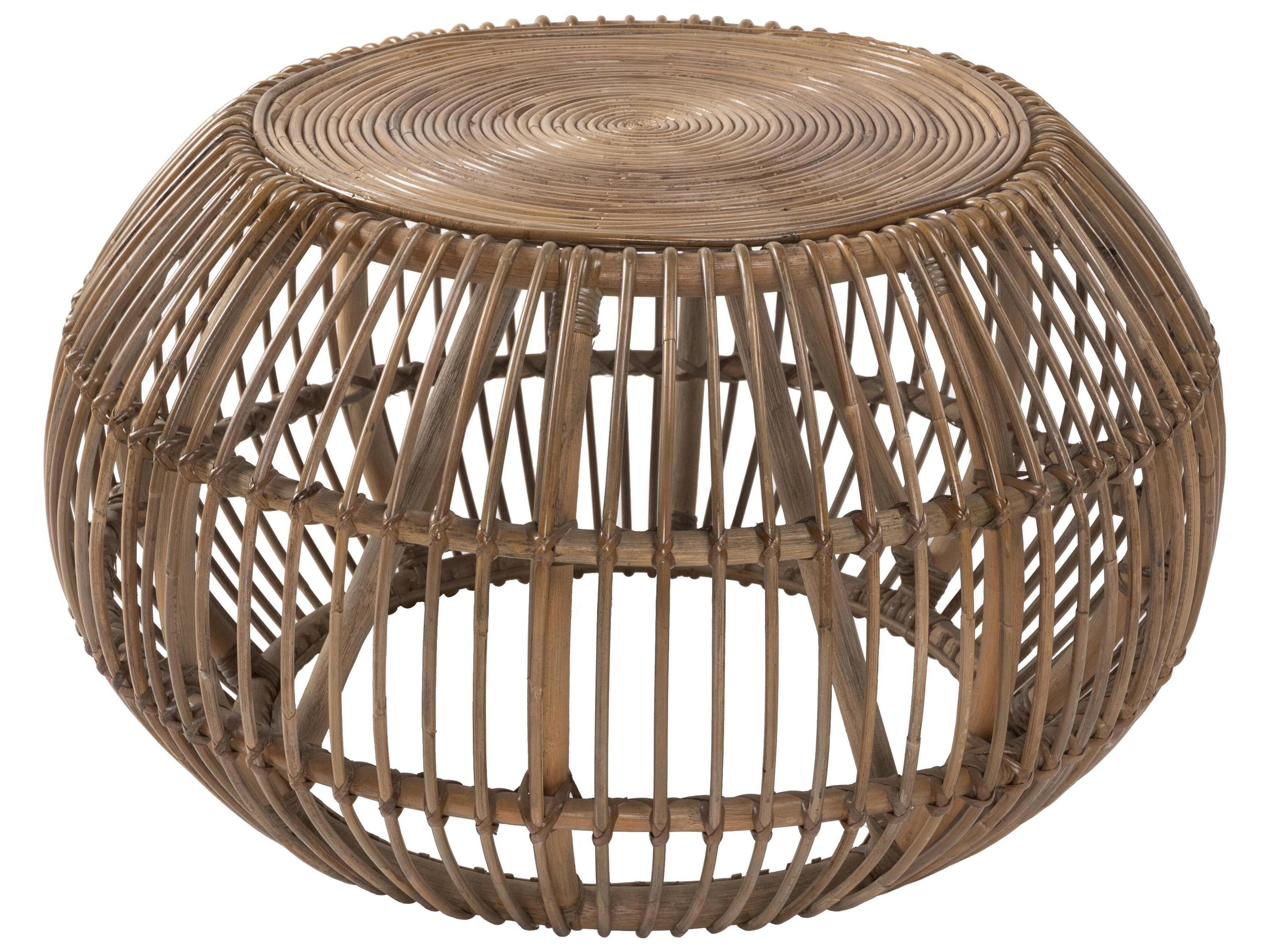 Classic Home Bexley Round Rattan Natural Coffee Table
