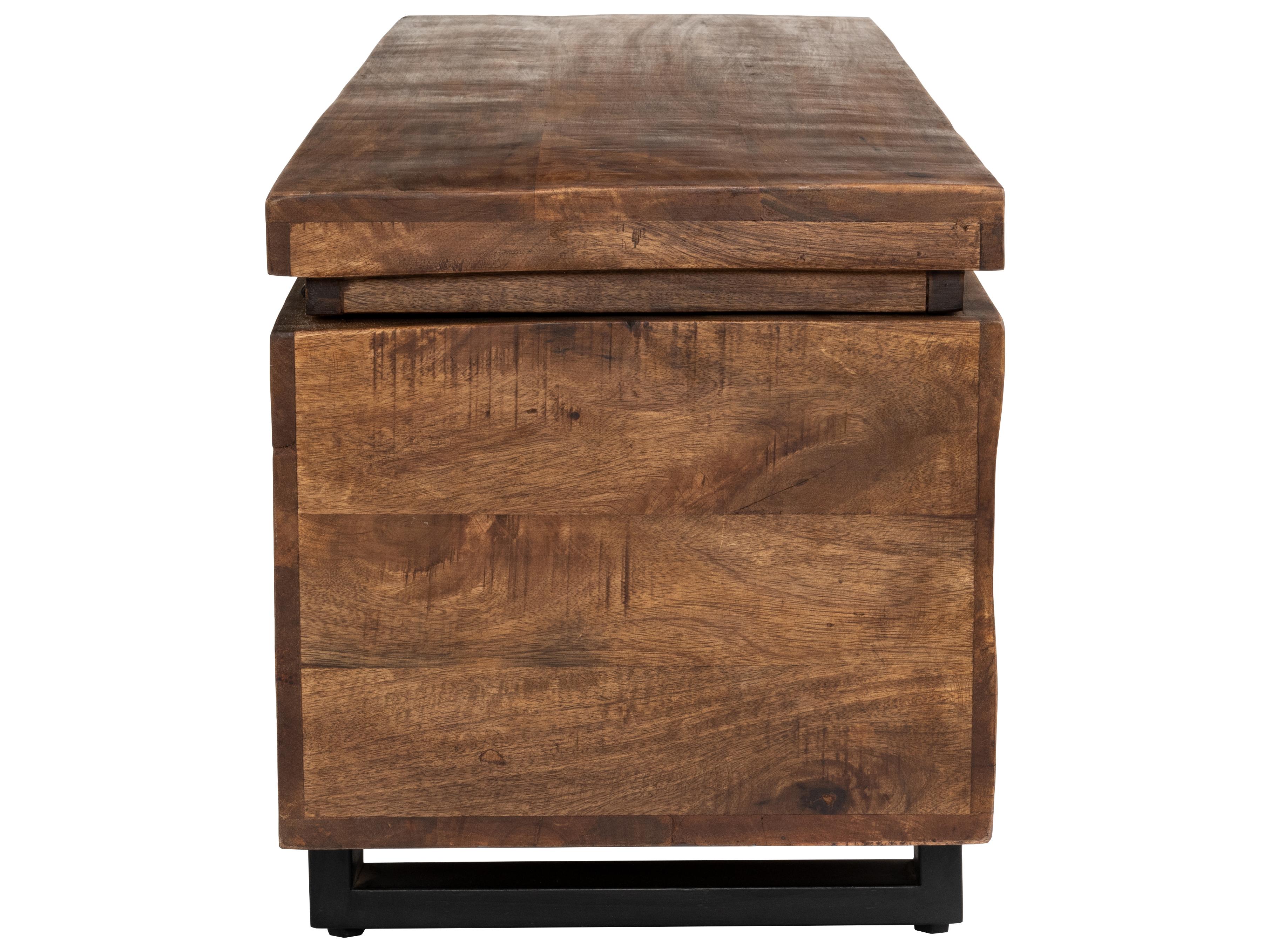 Classic Home Greyson Honey Brown Mango Wood Storage Trunk