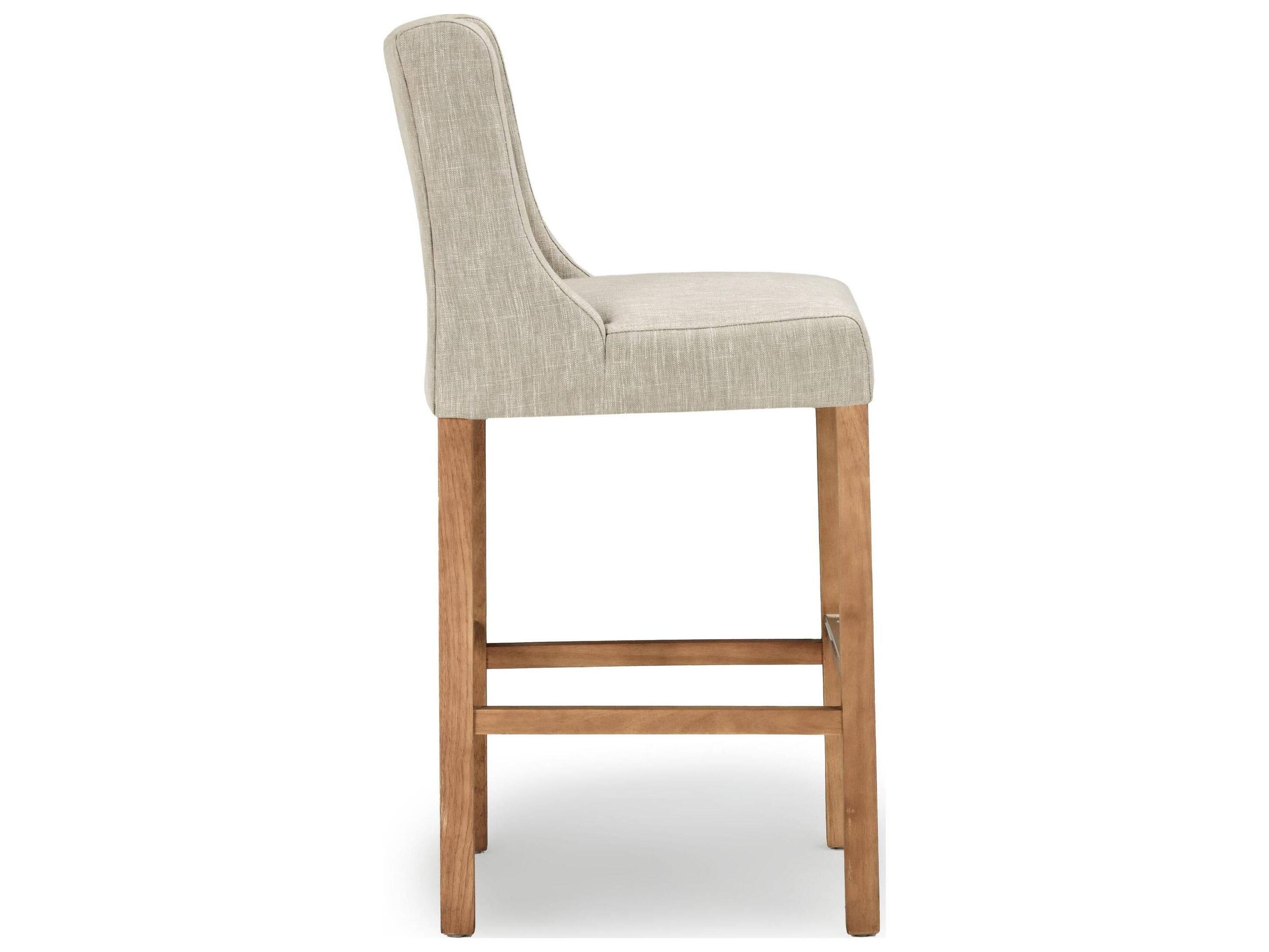 Classic Home Cayle French Beige Upholstery Upholstered Rubberwood Bar Stool