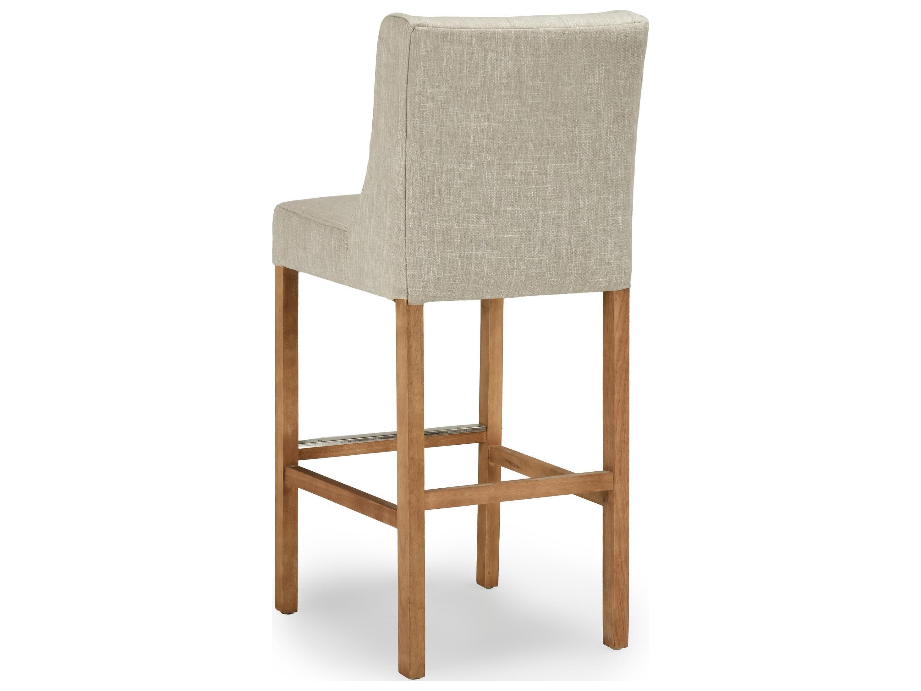 Classic Home Cayle French Beige Upholstery Upholstered Rubberwood Bar Stool