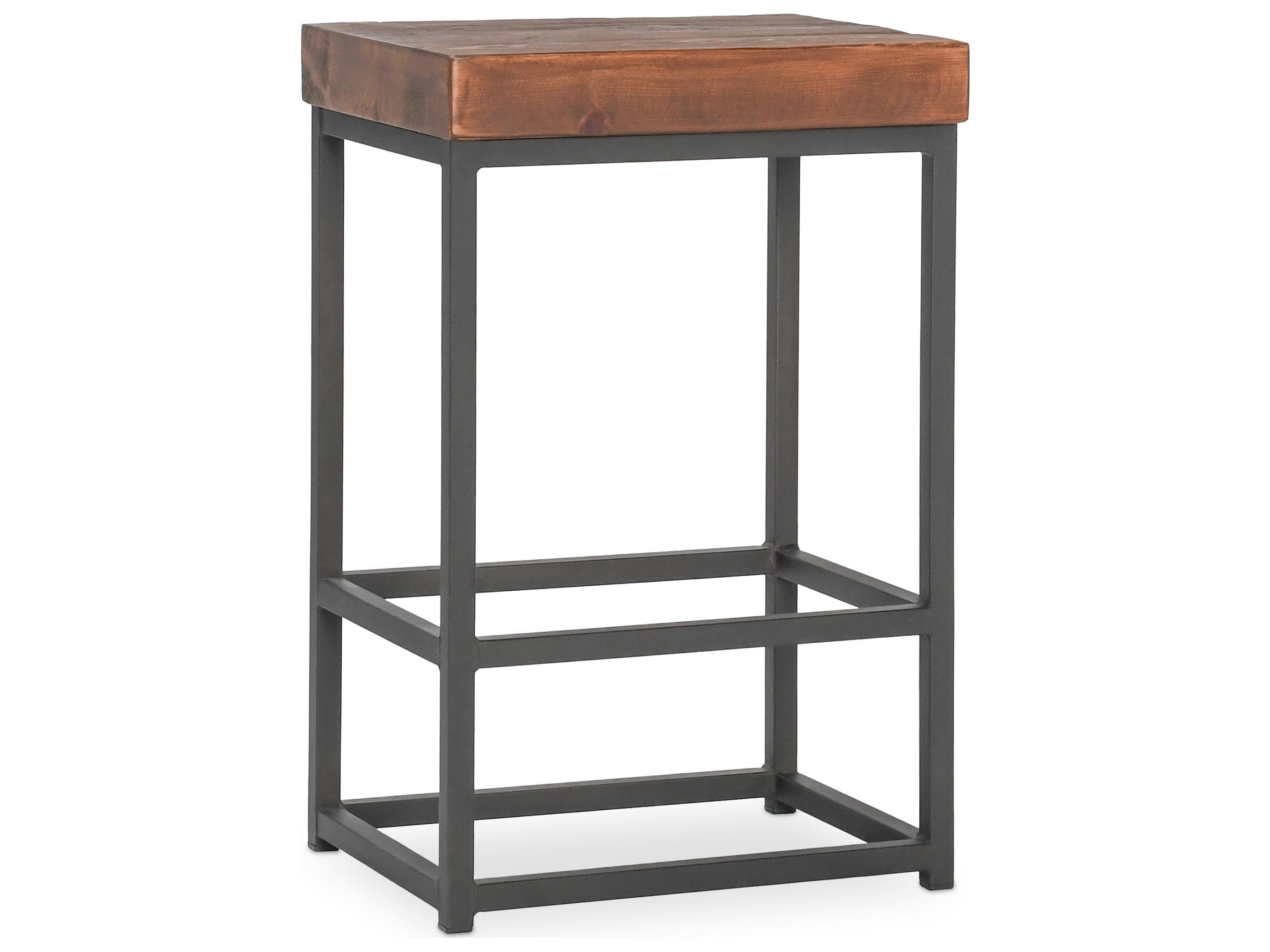 Classic Home Parker Rustic Mahogany Top Pine Wood Bar Stool