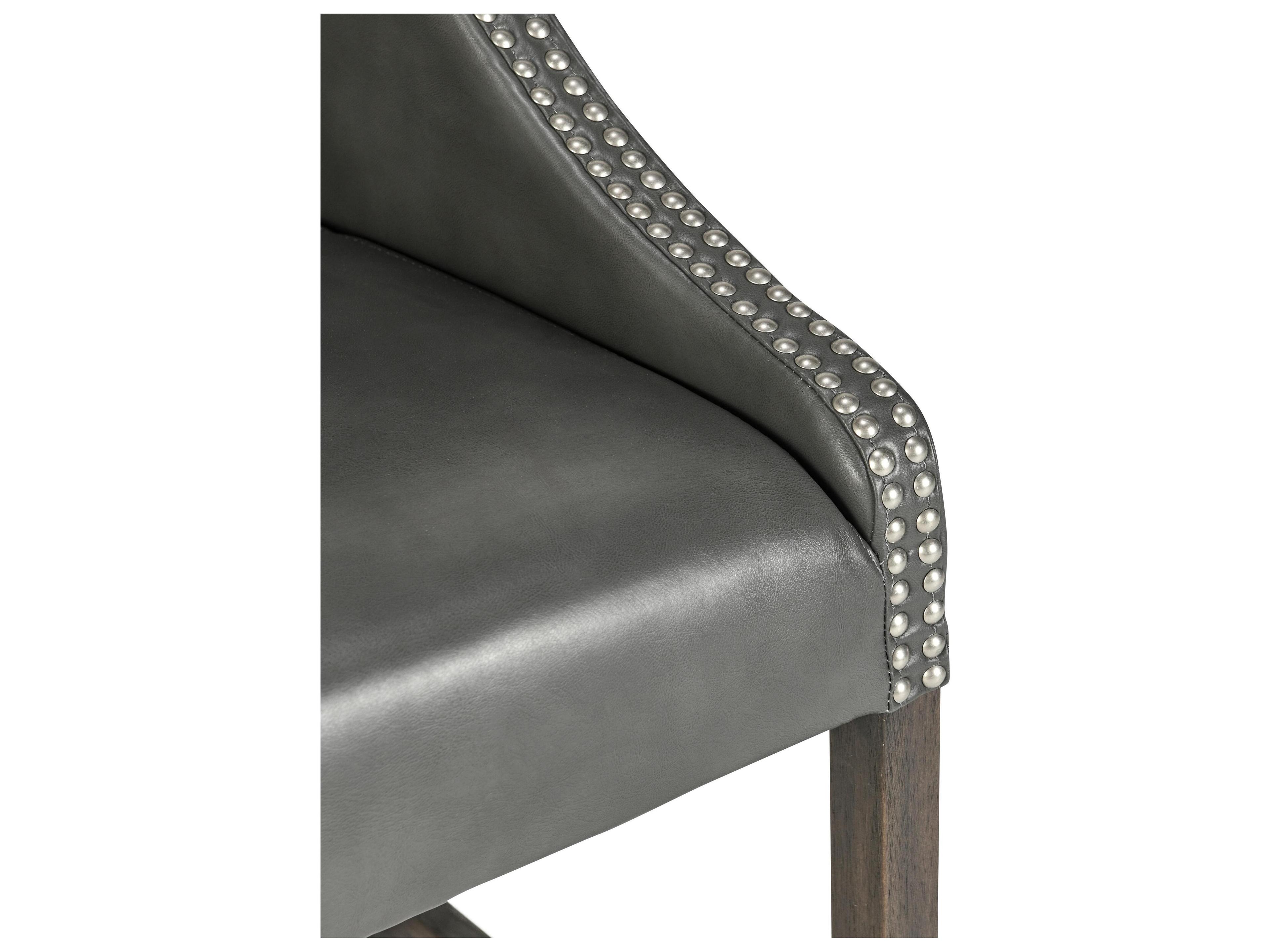 Classic Home Cascade Charcoal Gray Upholstery Leather Rubberwood Bar Stool