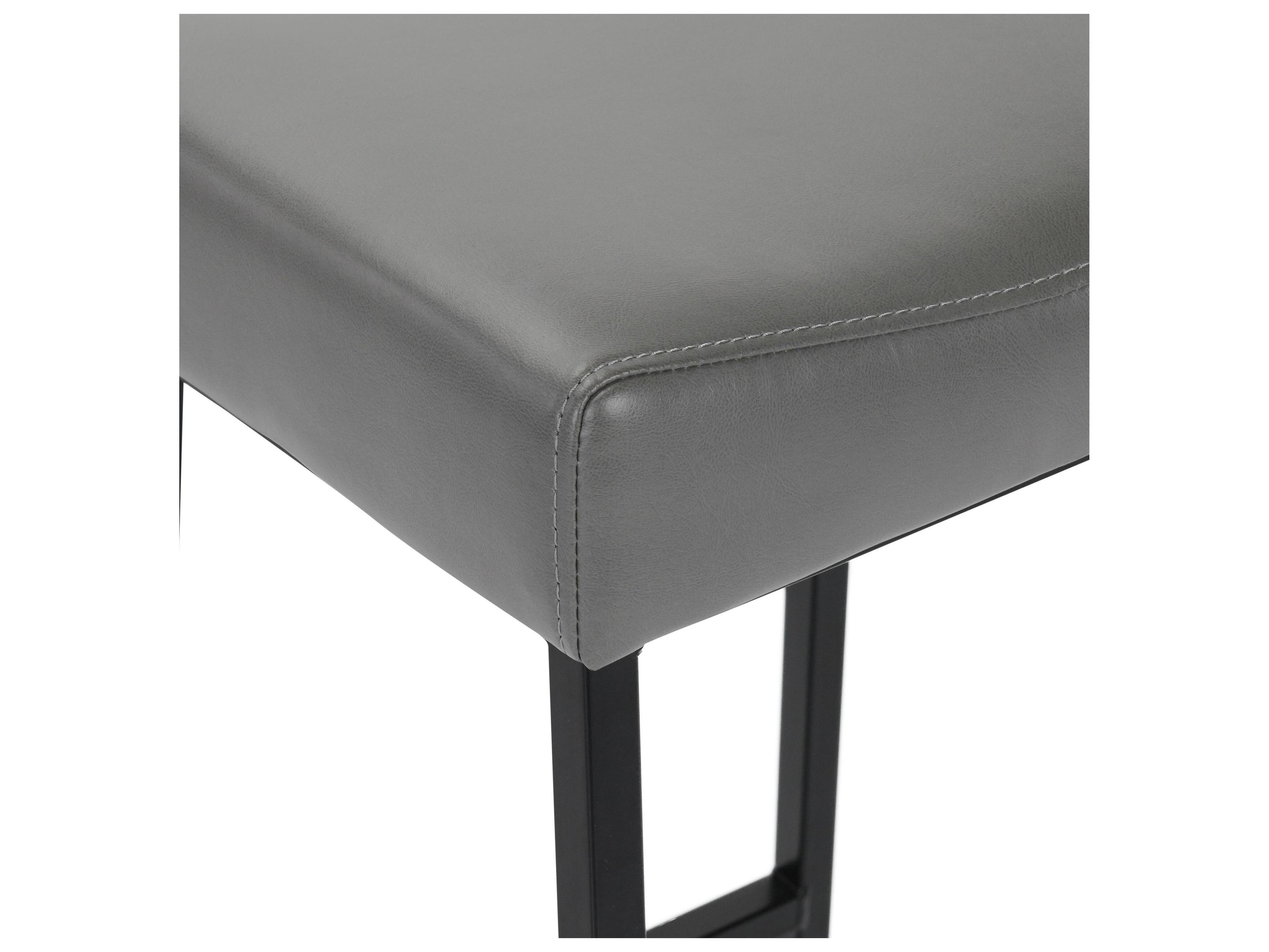 Classic Home Amber Smokey Grey Faux Leather Bar Stool Set of 2