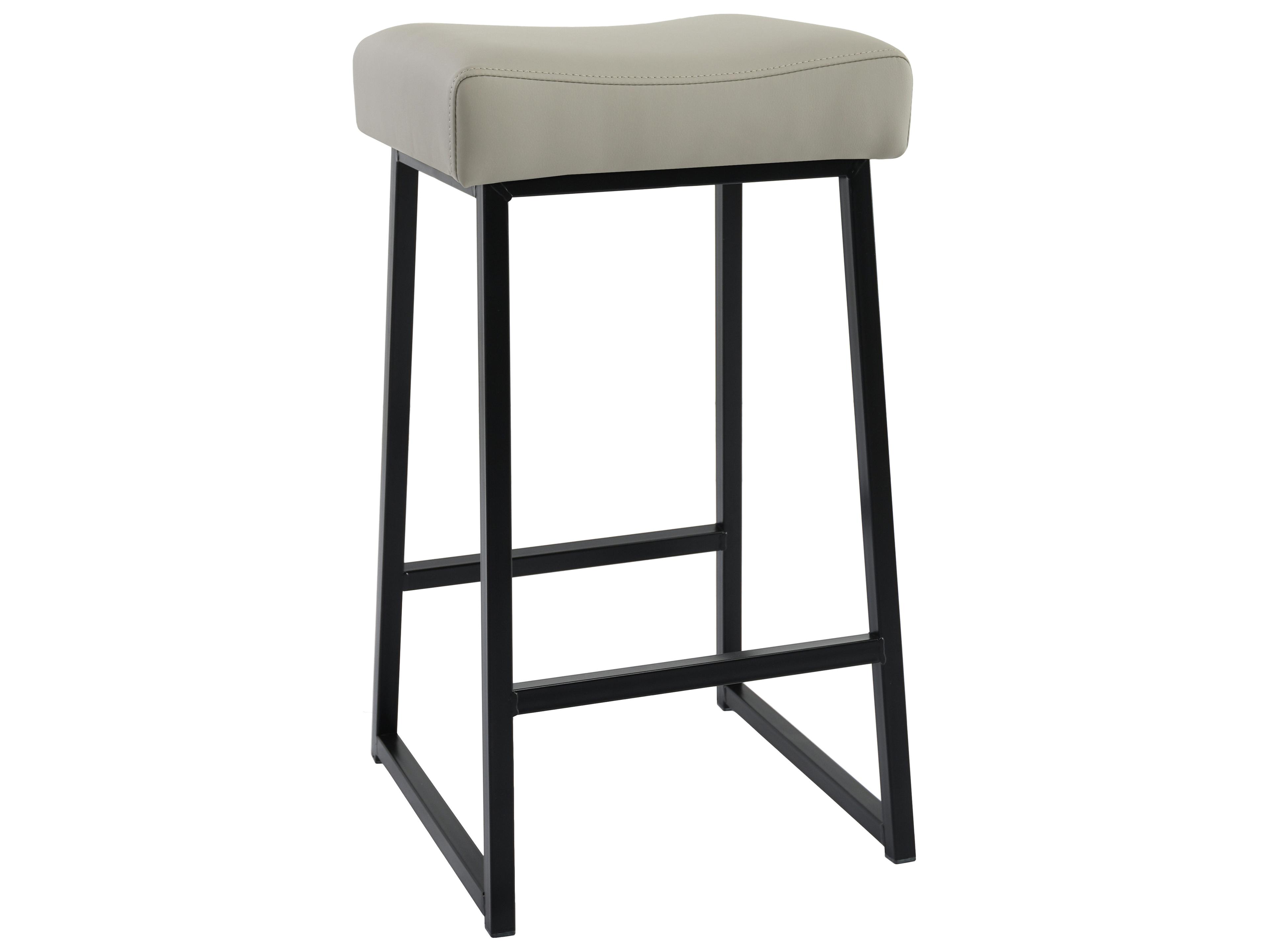 Classic Home Amber Stone Grey Faux Leather Bar Stool Set of 2