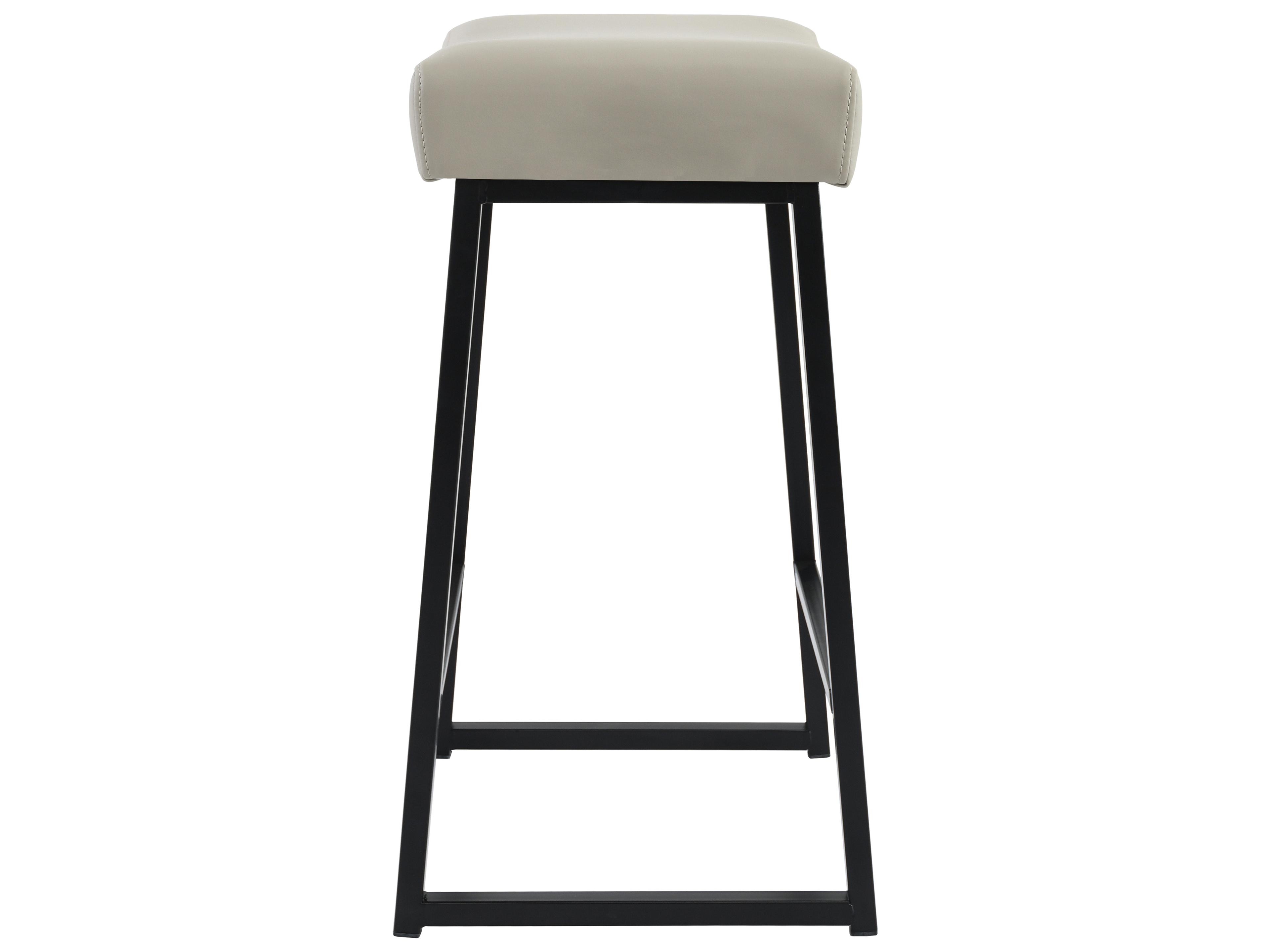 Classic Home Amber Stone Grey Faux Leather Bar Stool Set of 2