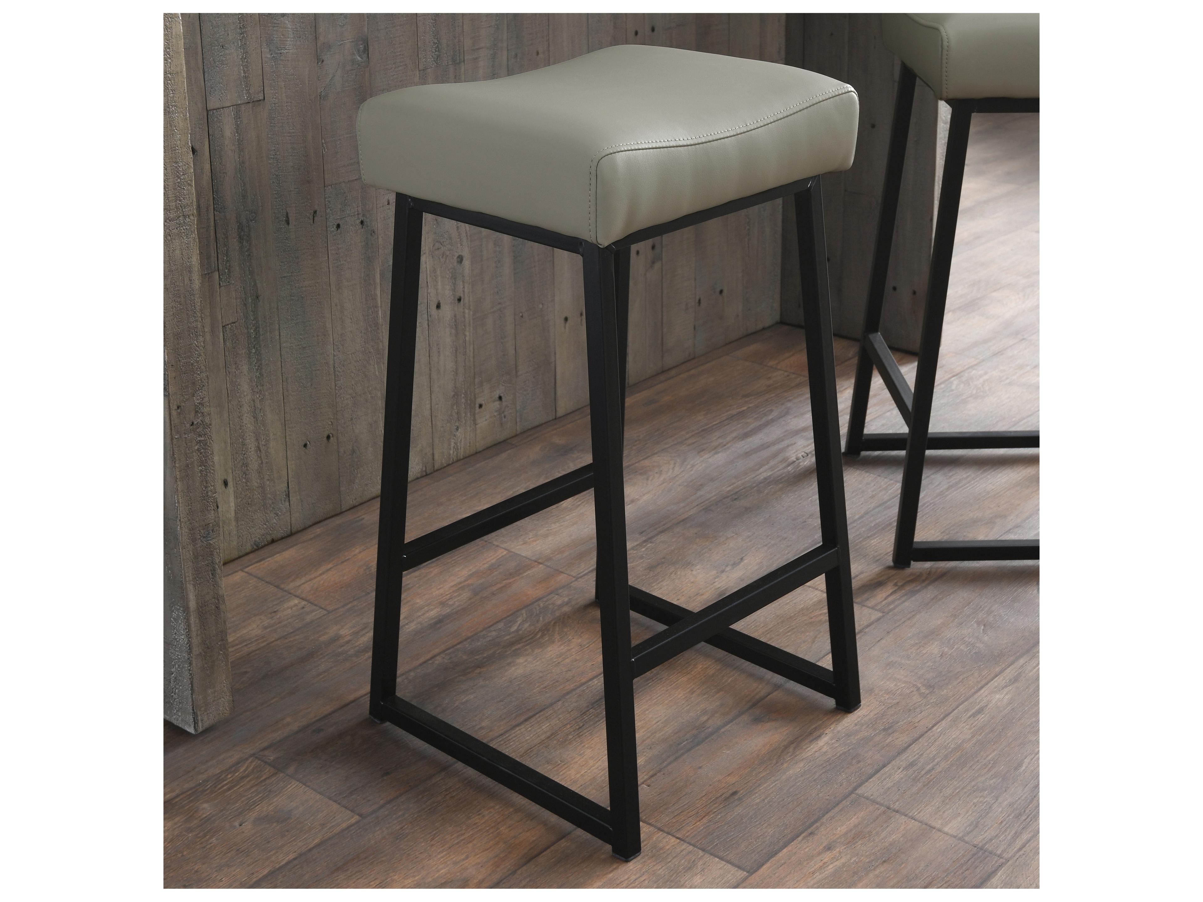 Classic Home Amber Stone Grey Faux Leather Bar Stool Set of 2