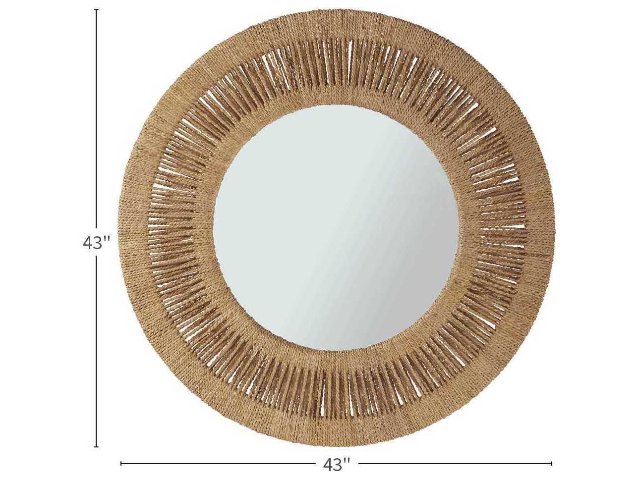 Coastal Living Home Escape Coca Plum Round Woven Abaca Wall Mirror