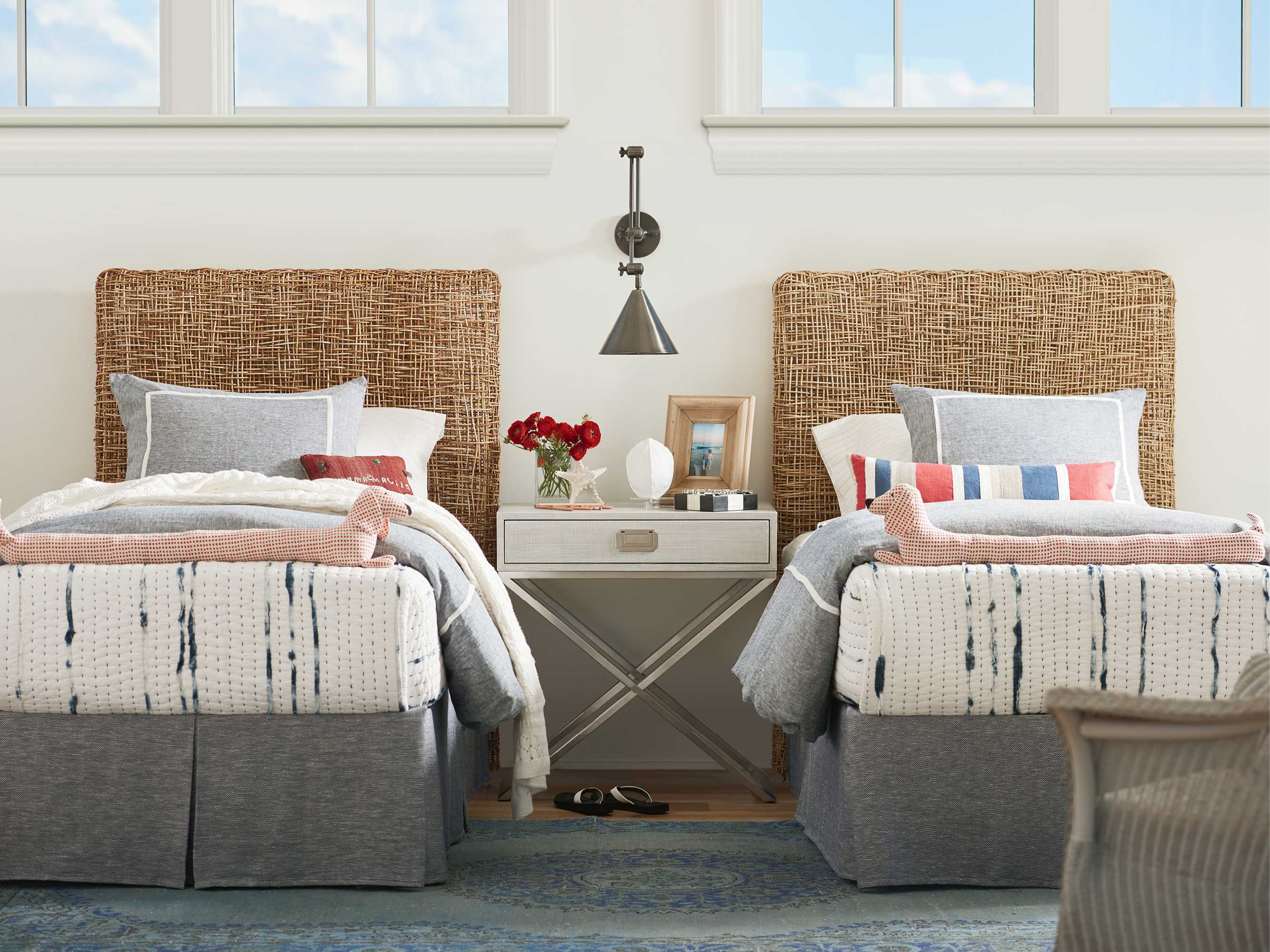Coastal Living Home Escape Woven Wicker Twin Headboard