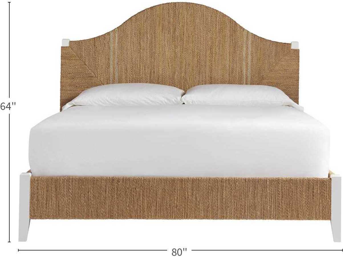 Coastal Living Home Escape Sailcloth Brown Abaca Wood King Platform Bed