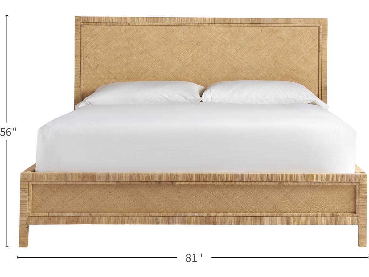 Coastal Living Home Escape Split Rattan And Raffia Brown Wood King Platform Bed