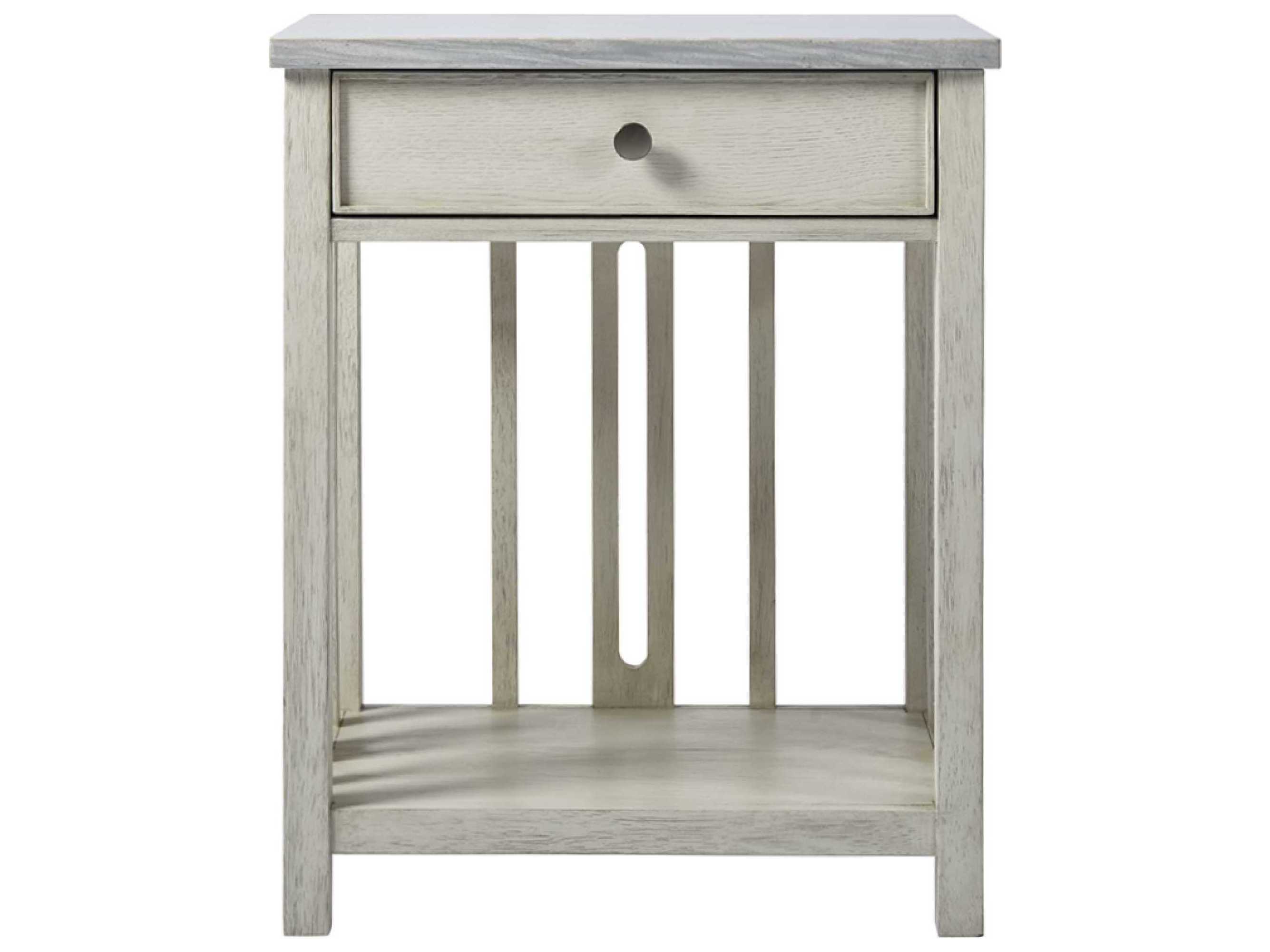Coastal Living Home Escape 1-Drawer White Ash Wood Nightstand