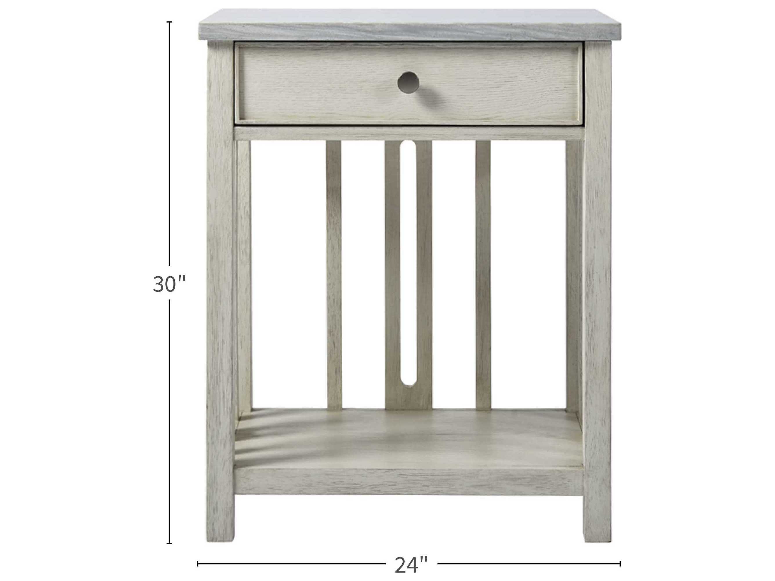 Coastal Living Home Escape 1-Drawer White Ash Wood Nightstand