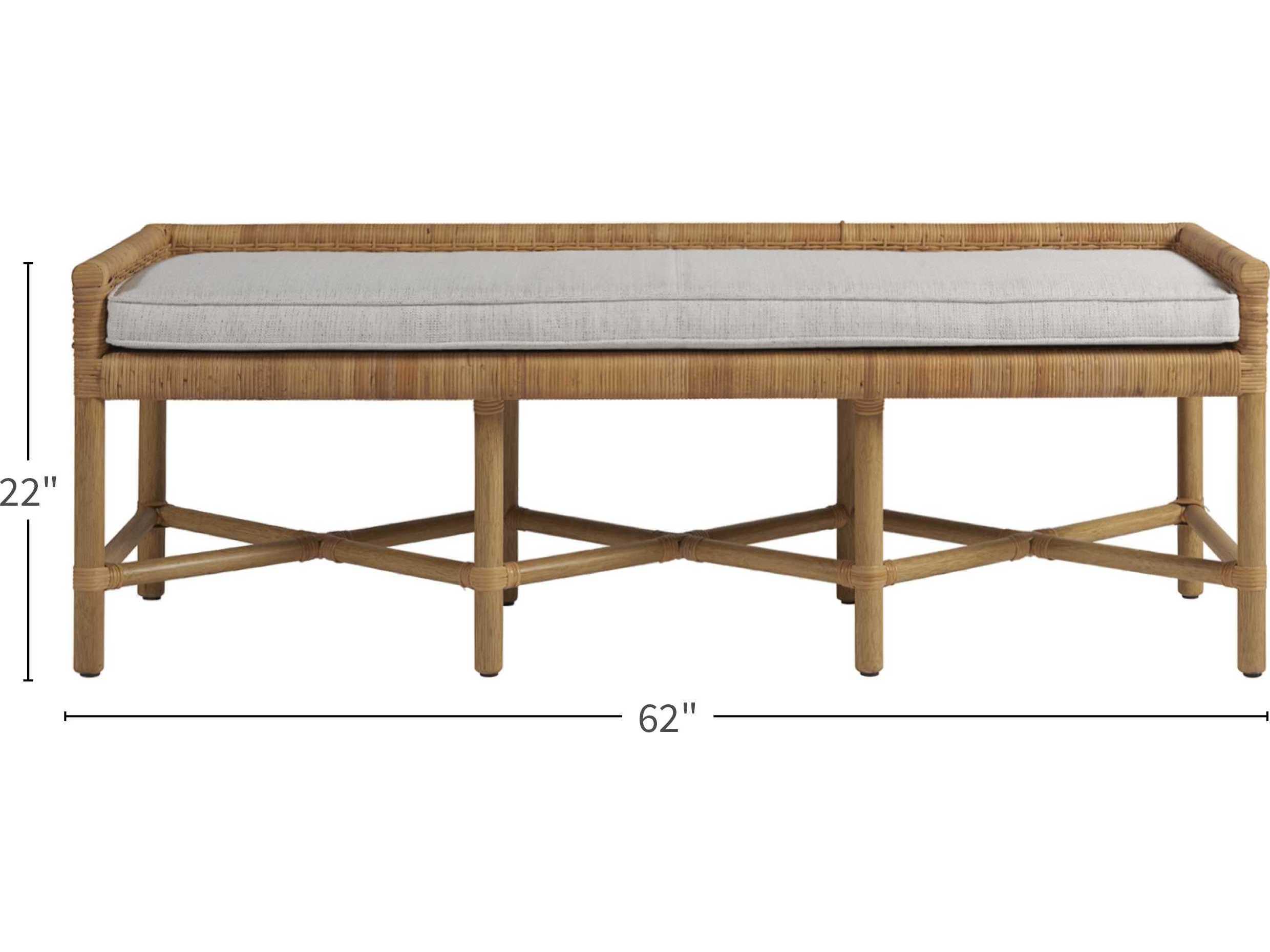 Coastal Living Home Escape Sandbar Brown Upholstered Accent Bench