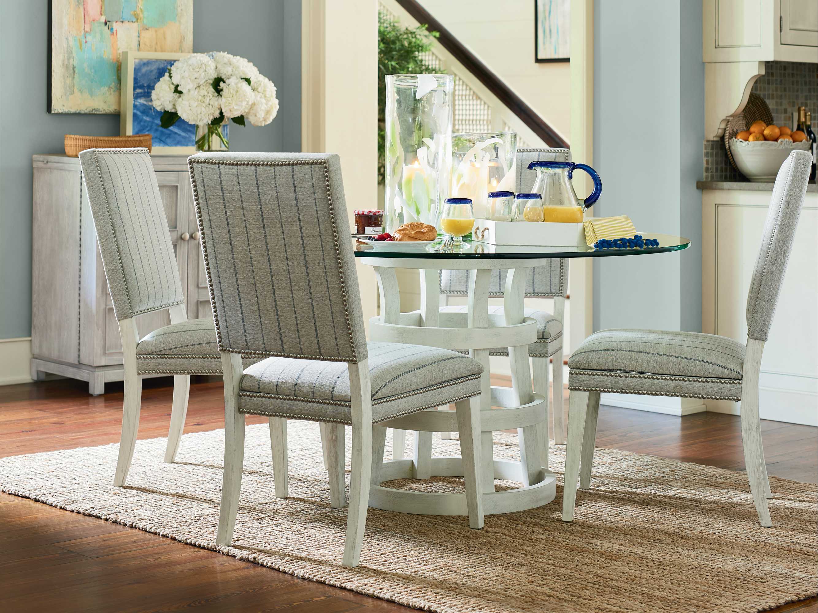 Coastal Living Home Escape Gray Upholstered Side Dining Chair