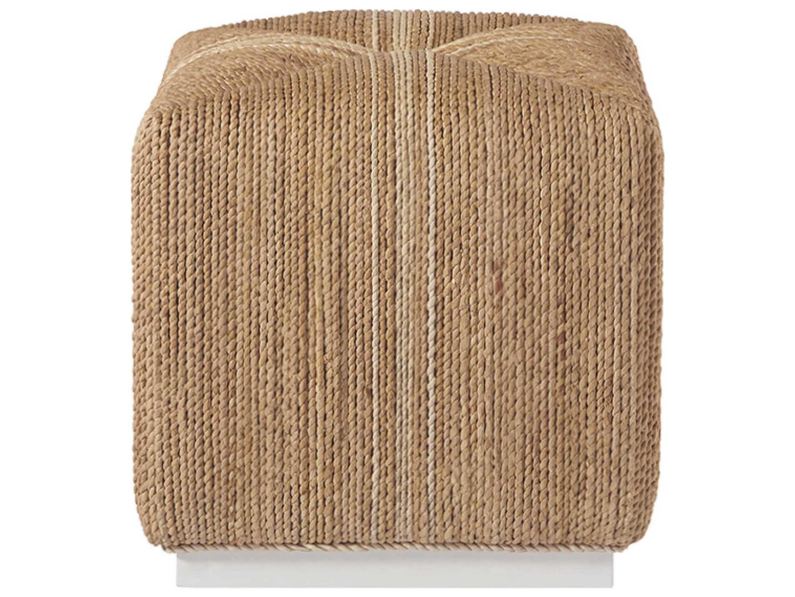 Coastal Living Home Escape Woven Abaca Brown Ottoman
