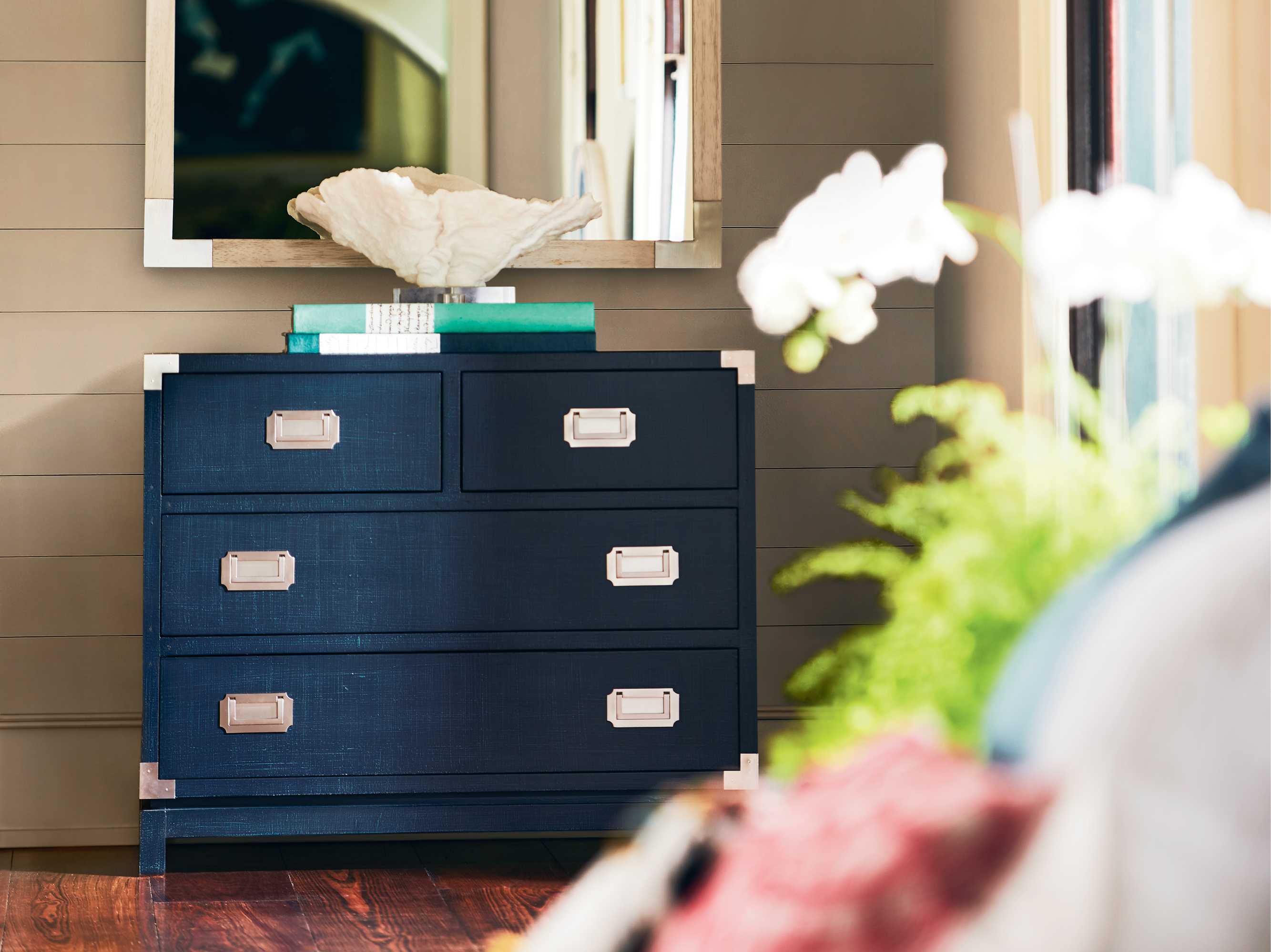 Coastal Living Home Escape 4-Drawers Blue Ash Wood Dresser