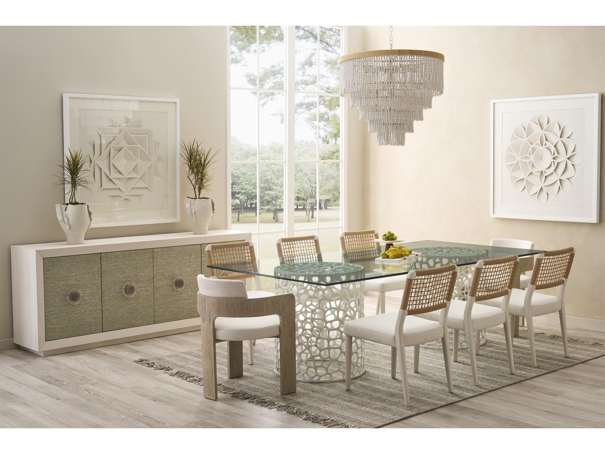Coastal Living Home Oak Wood Dining Room Set
