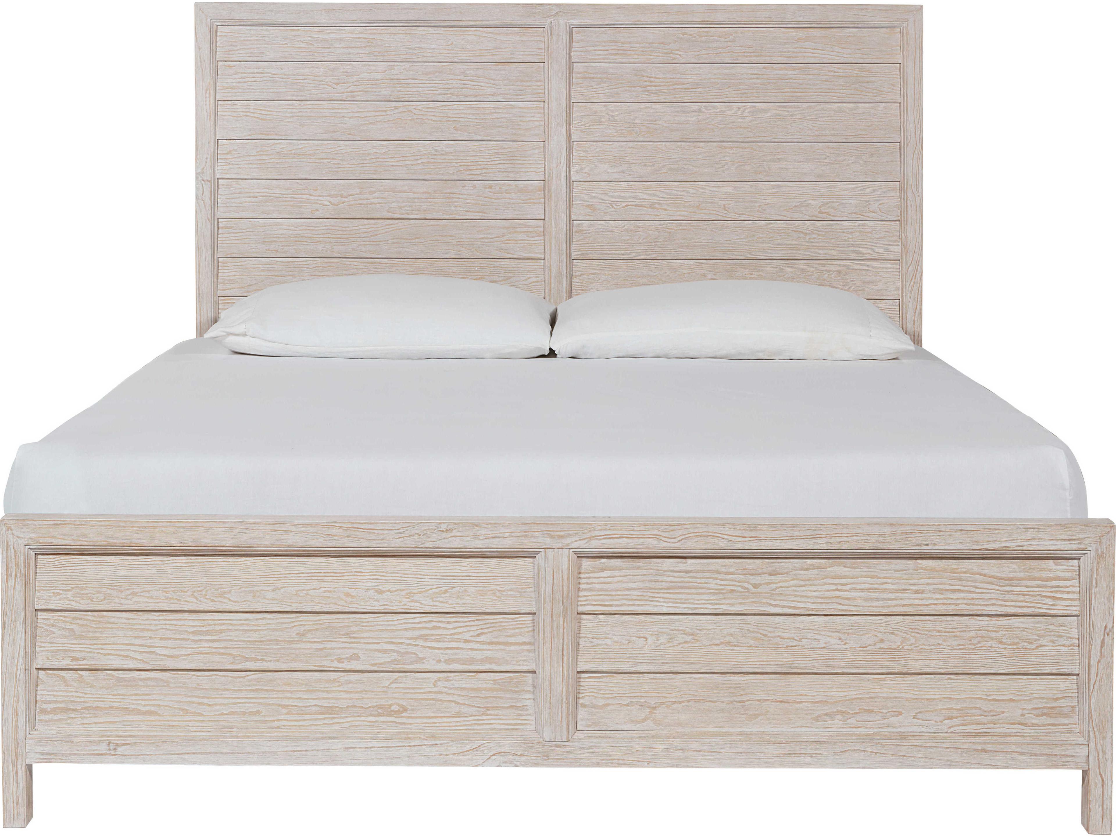 Coastal Living Home Getaway Sea Oat Beige Wood King Panel Bed