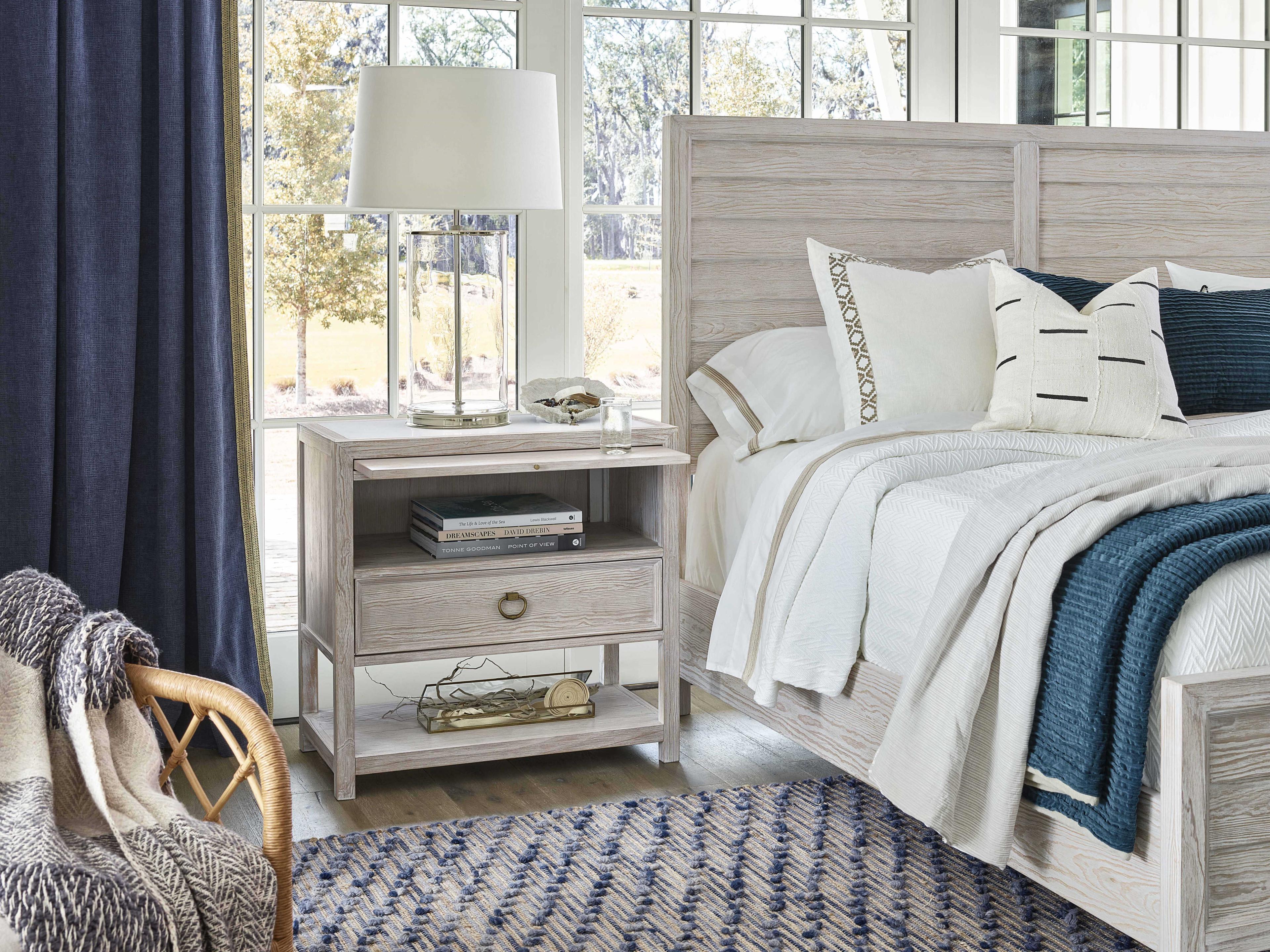 Coastal Living Home Getaway 1-Drawer Beige Nightstand