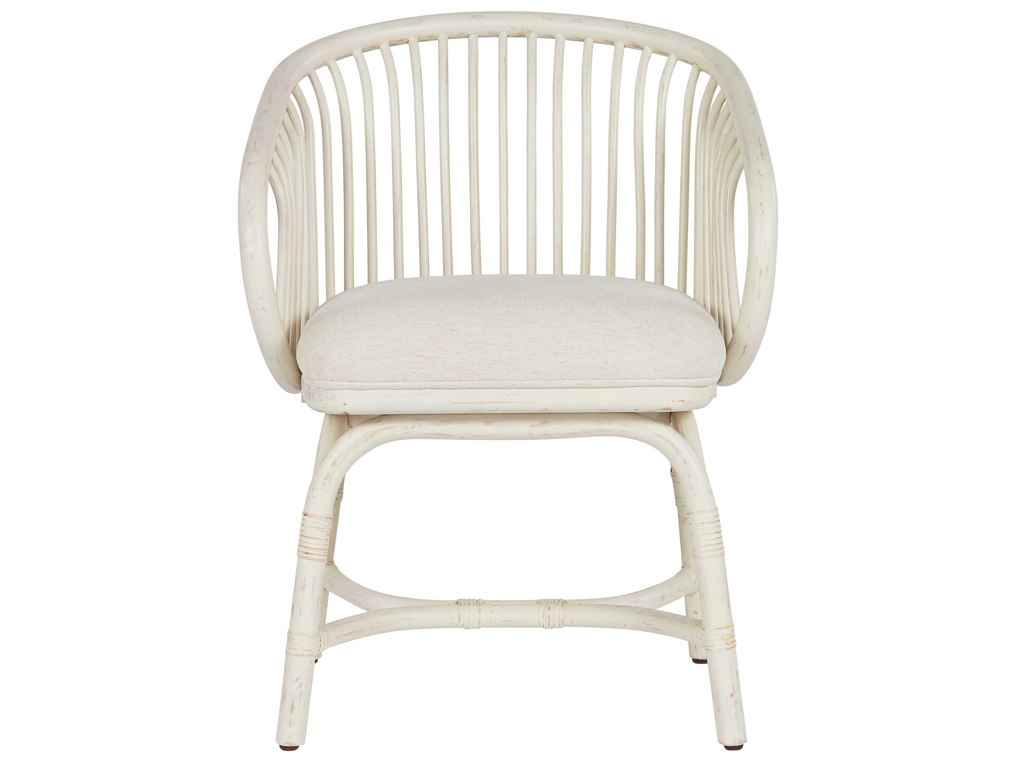 Coastal Living Home Getaway White Upholstered Arm Dining Chair