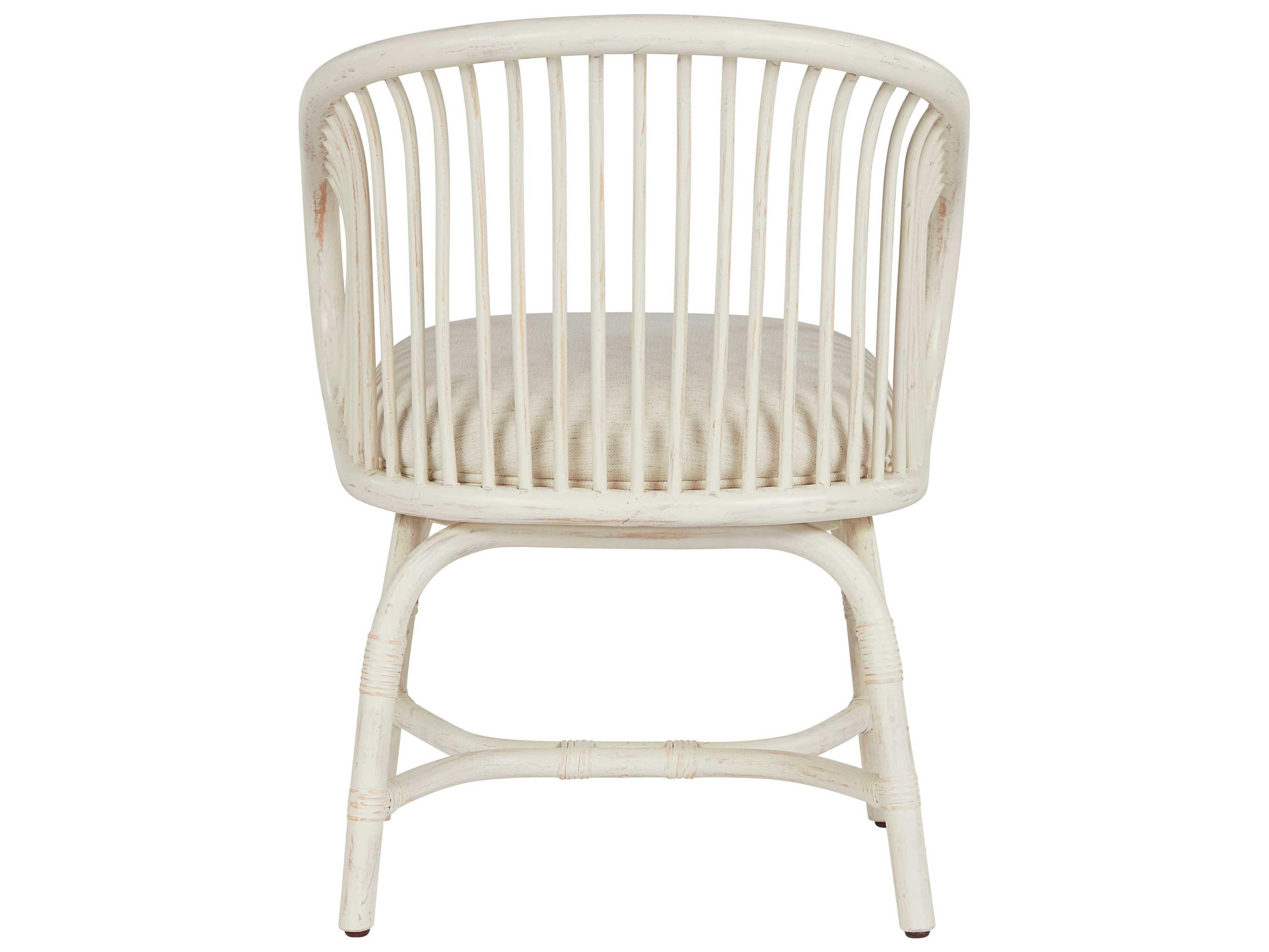 Coastal Living Home Getaway White Upholstered Arm Dining Chair