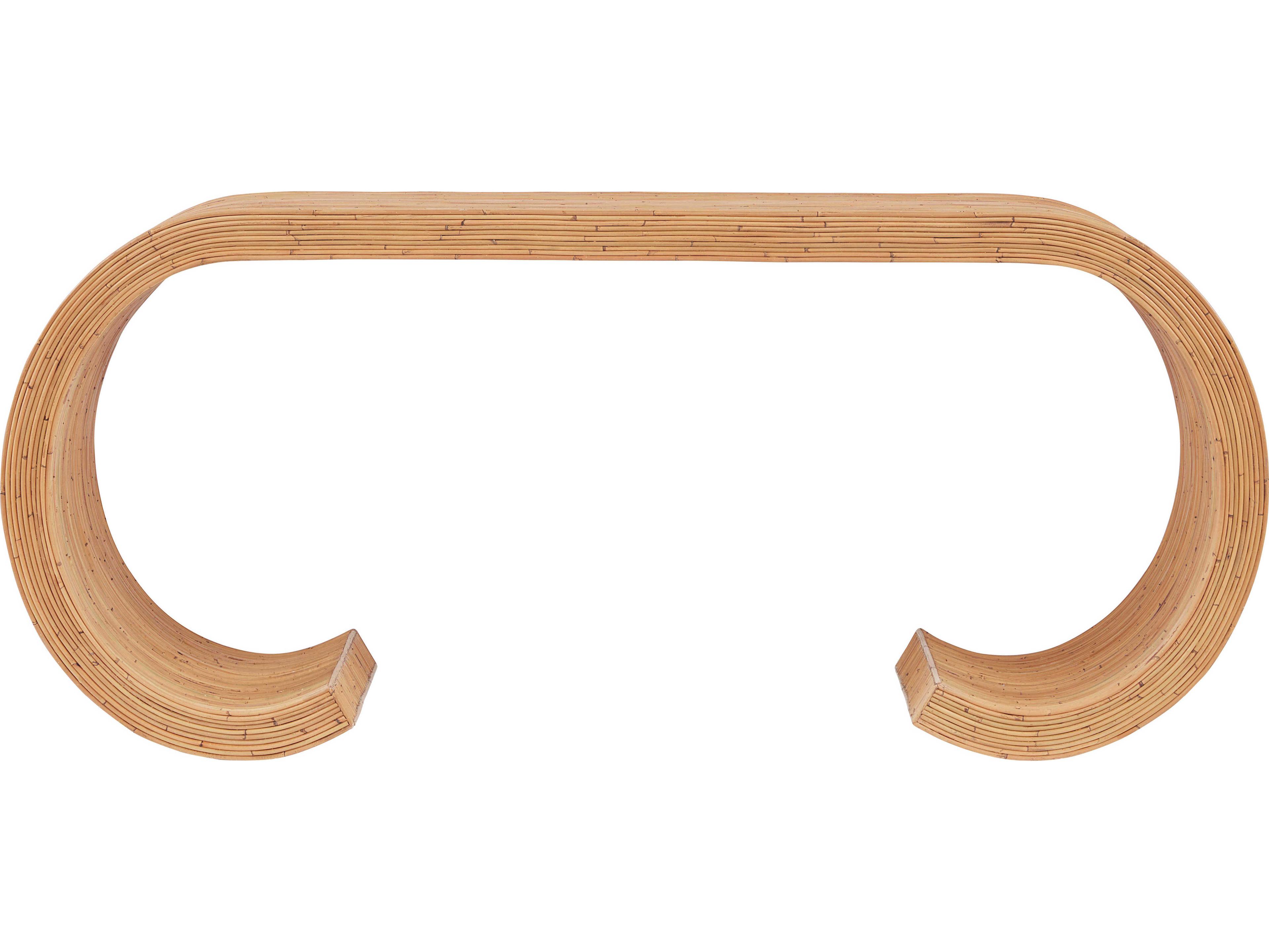 Coastal Living Home Getaway Wood Natural Rattan Console Table