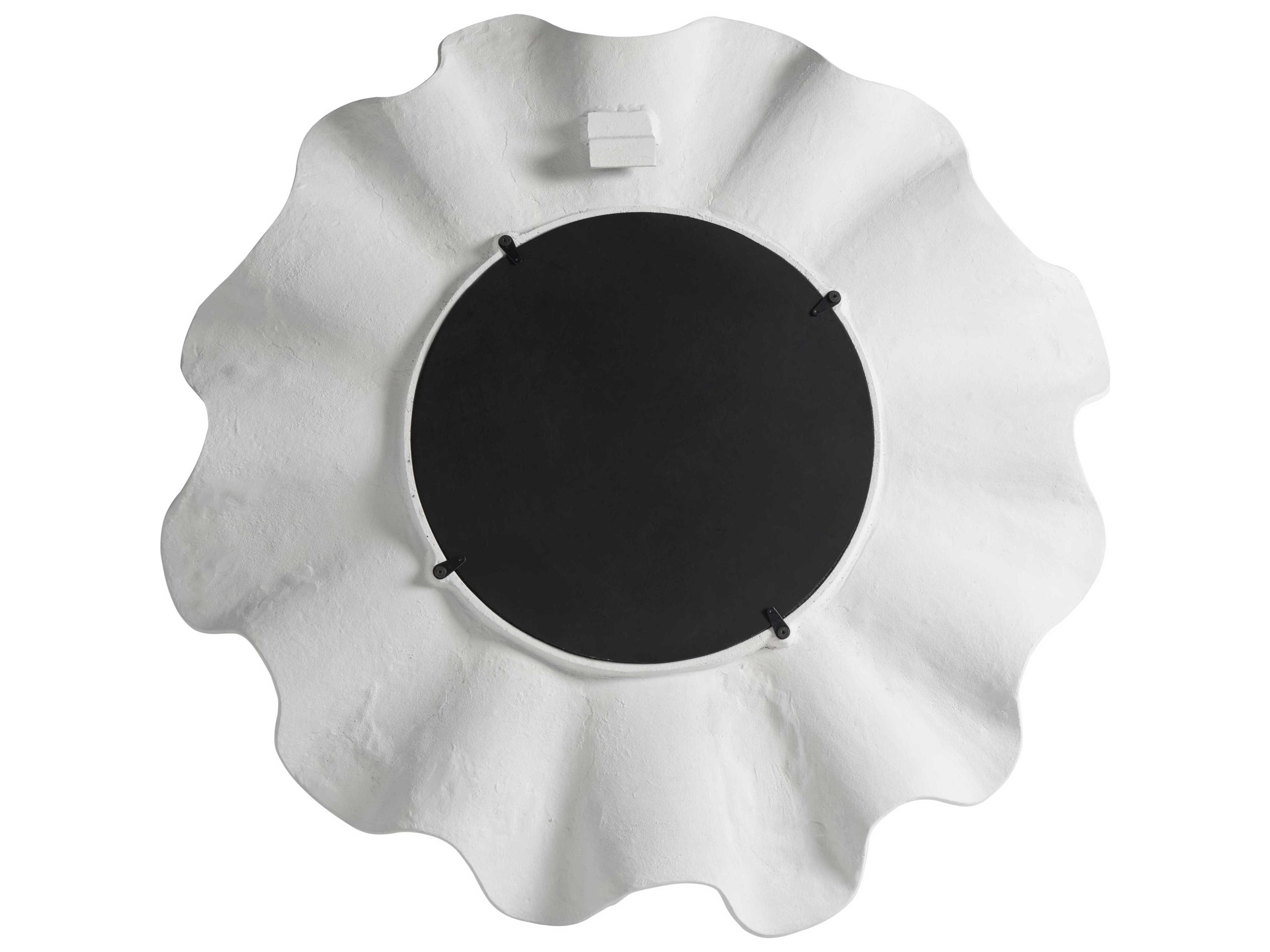 Coastal Living Home Weekender Scallop Round Shell White Wall Mirror