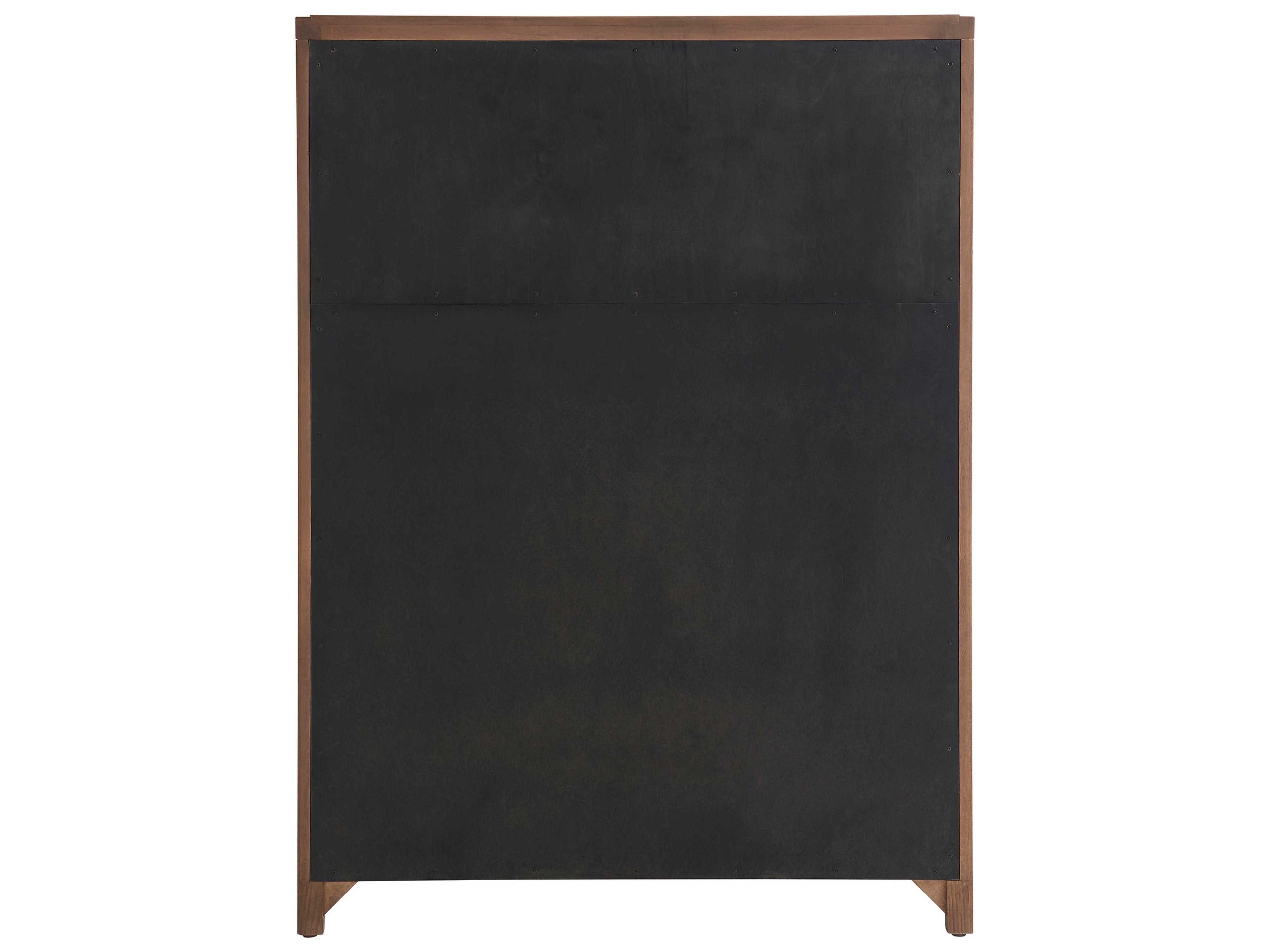 Coastal Living Home Weekender 5-Drawers Sand Dune Brown Oak Wood Accent Chest