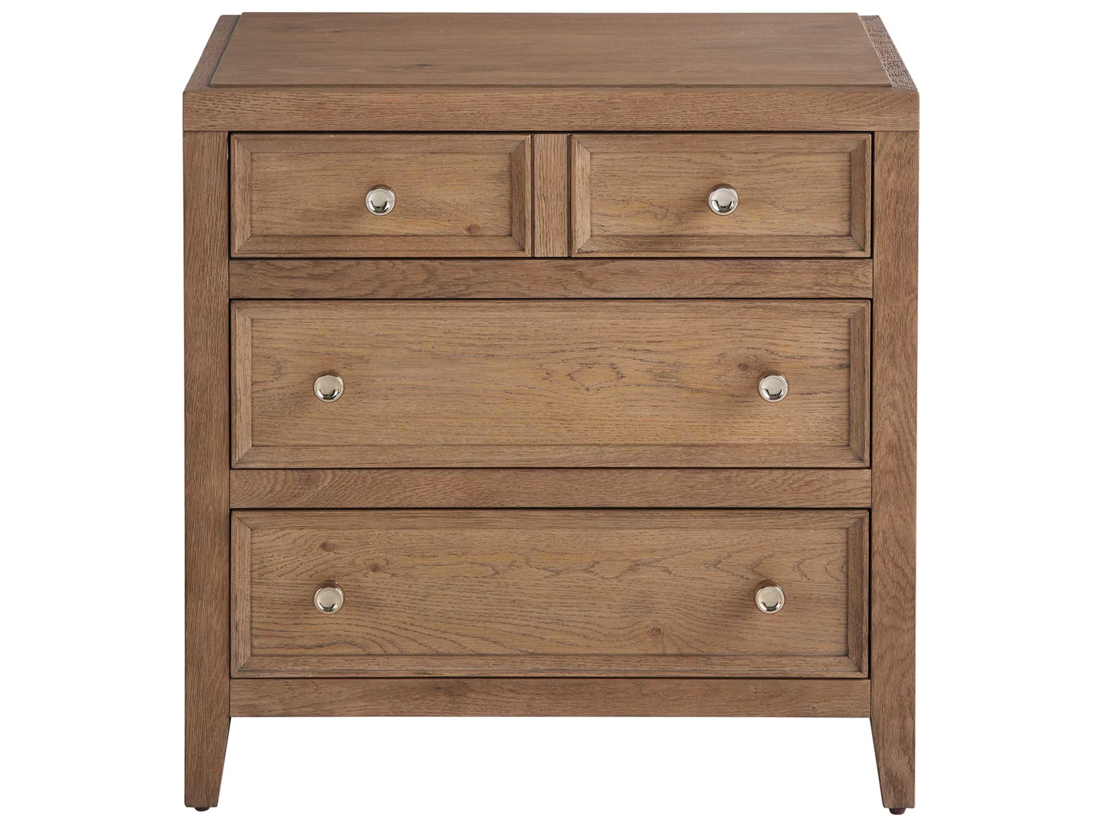 Coastal Living Home Weekender 3-Drawers Brown Oak Wood Nightstand