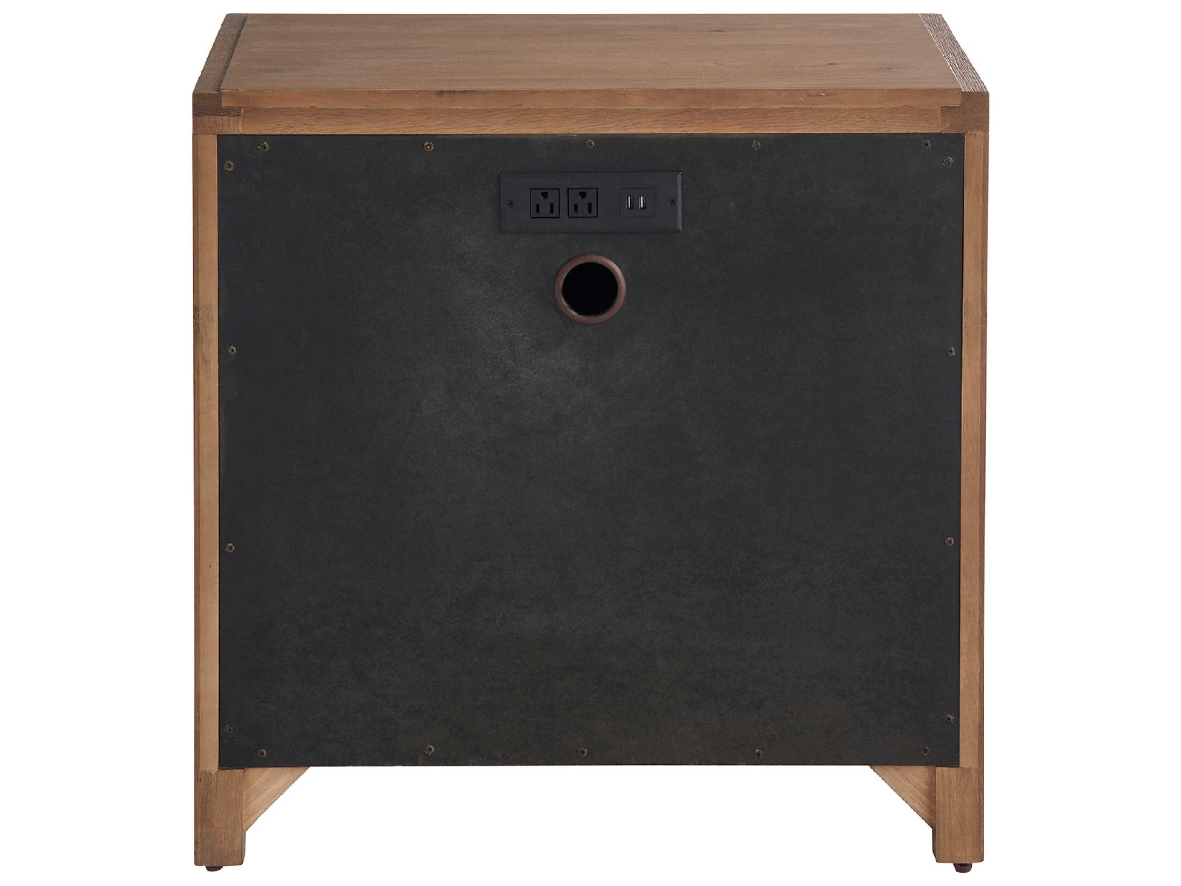 Coastal Living Home Weekender 3-Drawers Brown Oak Wood Nightstand