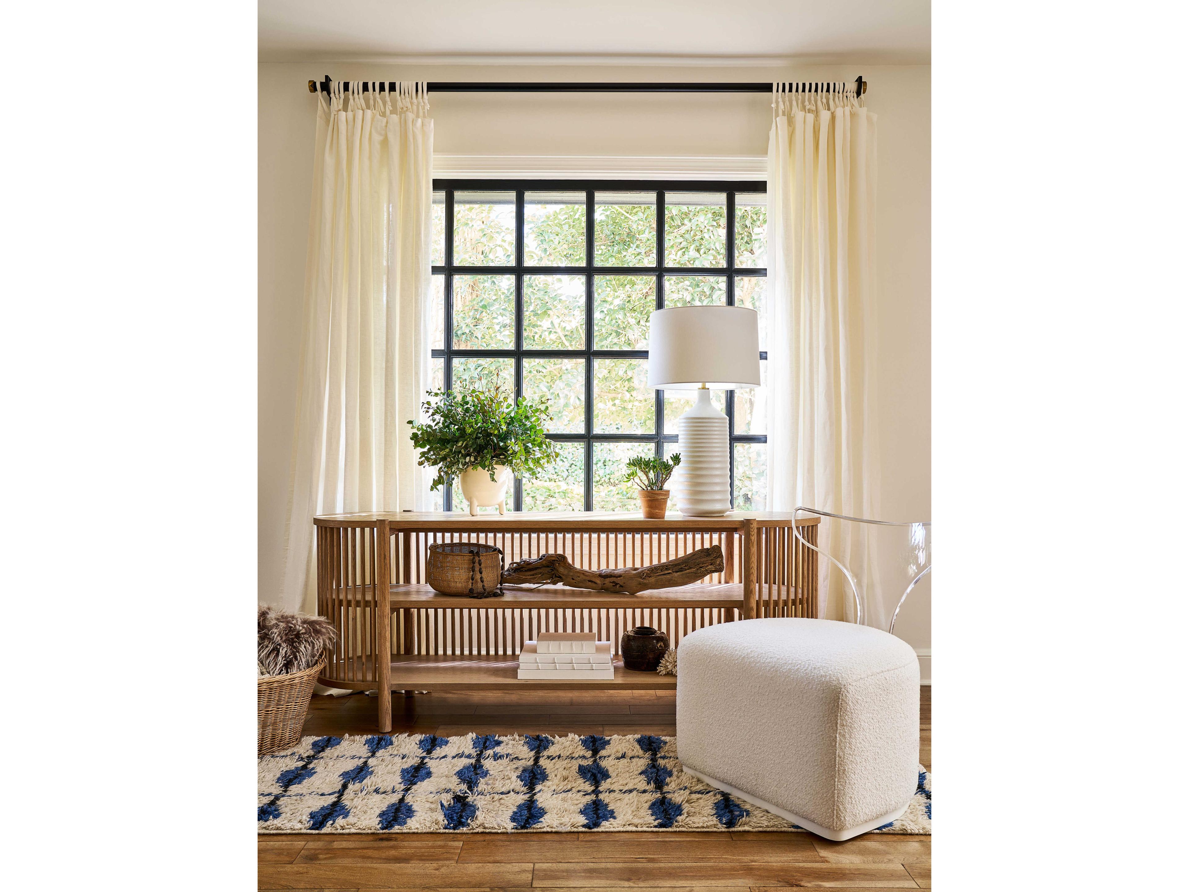 Coastal Living Home Weekender Swivel White Fabric Accent Chair