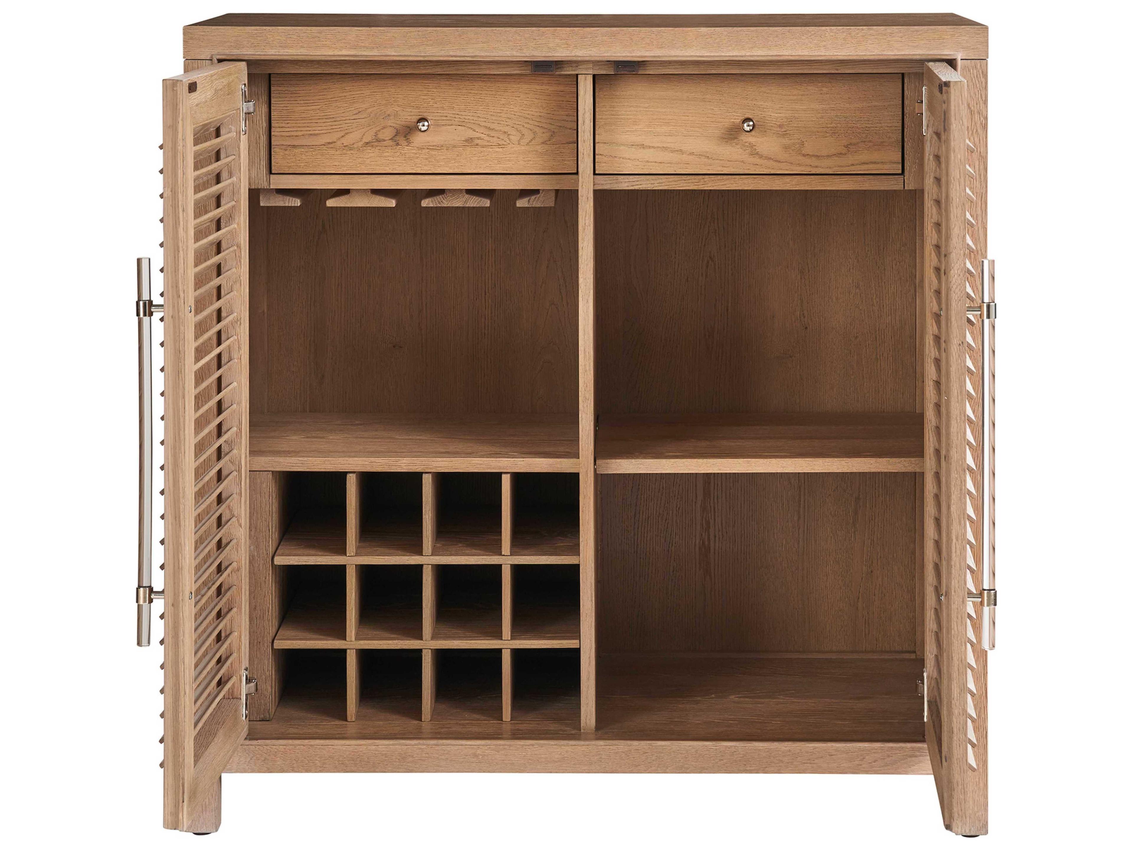 Coastal Living Home Weekender Brown Solid Wood Sand Dune Bar Cabinet