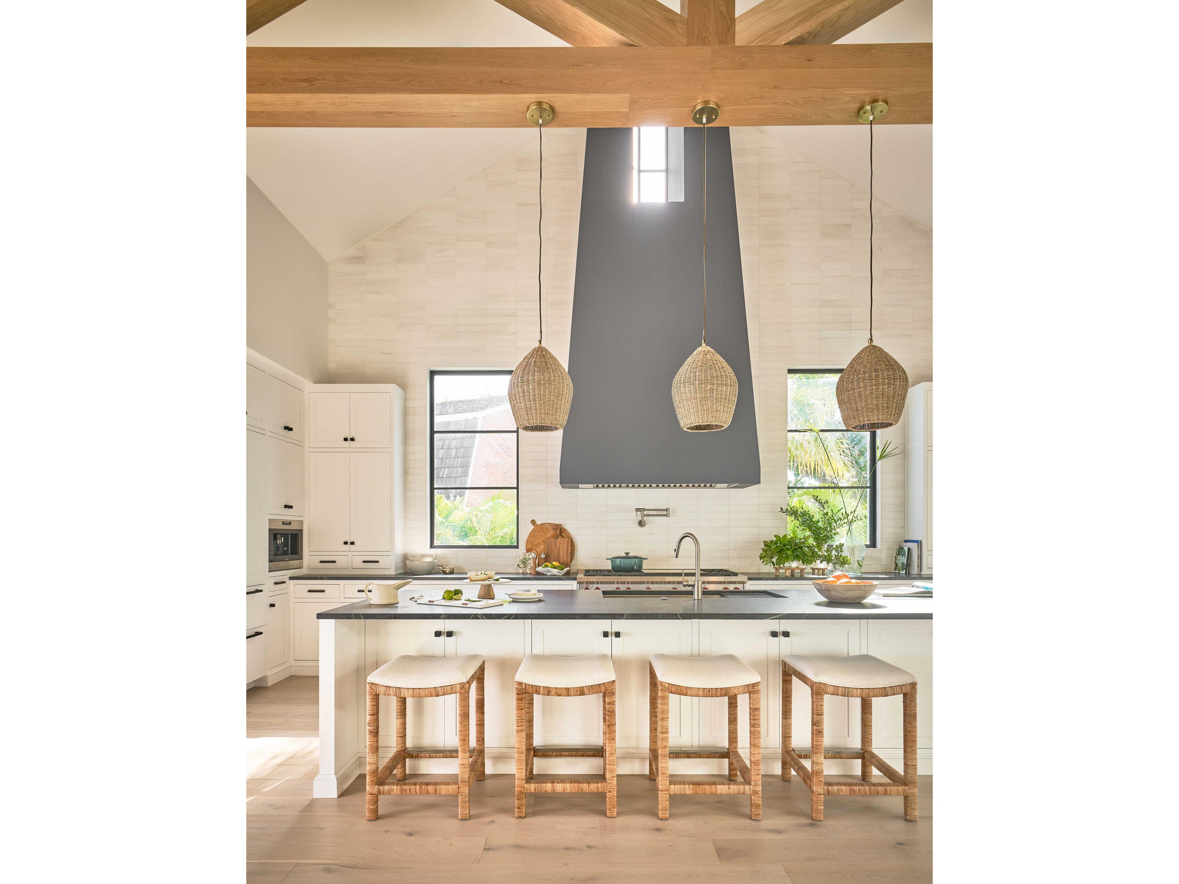 Coastal Living Home Weekender Natural Brown Upholstered Accent Stool