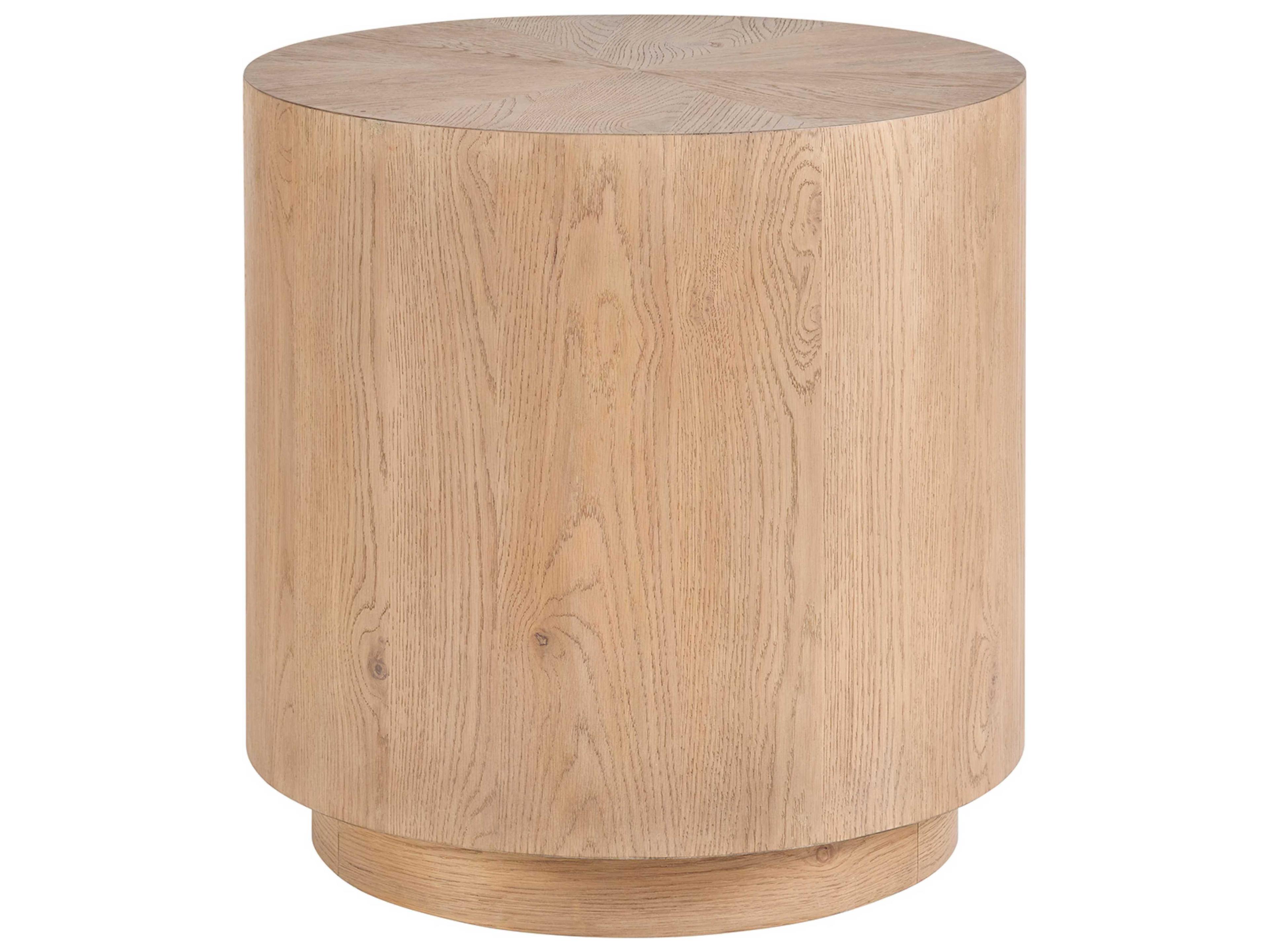 Coastal Living Home Weekender Round Wood Sand Dune End Table