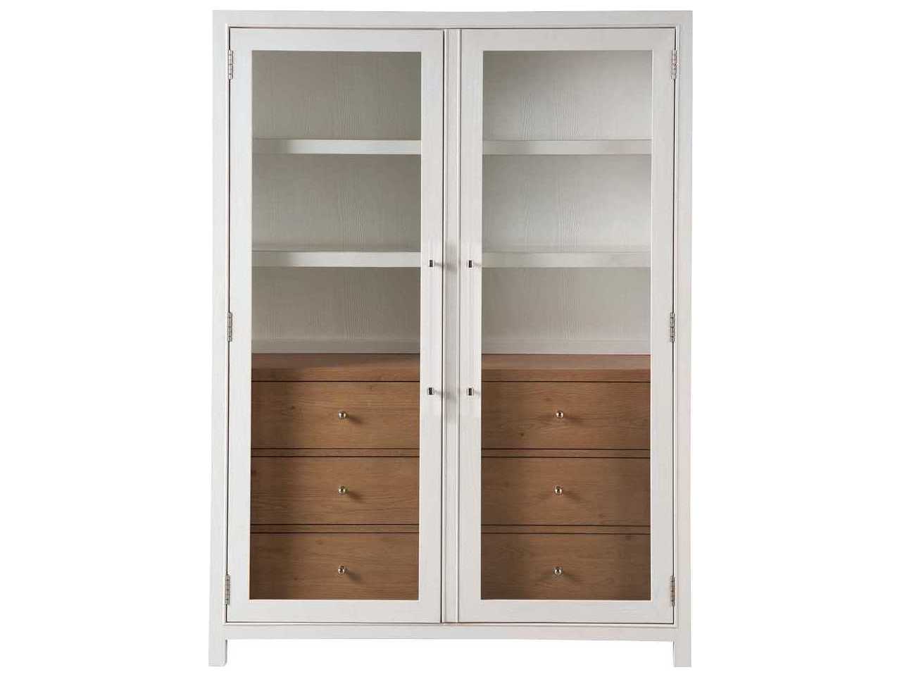 Coastal Living Home Weekender Solid Wood White Sand Dune Display Cabinet