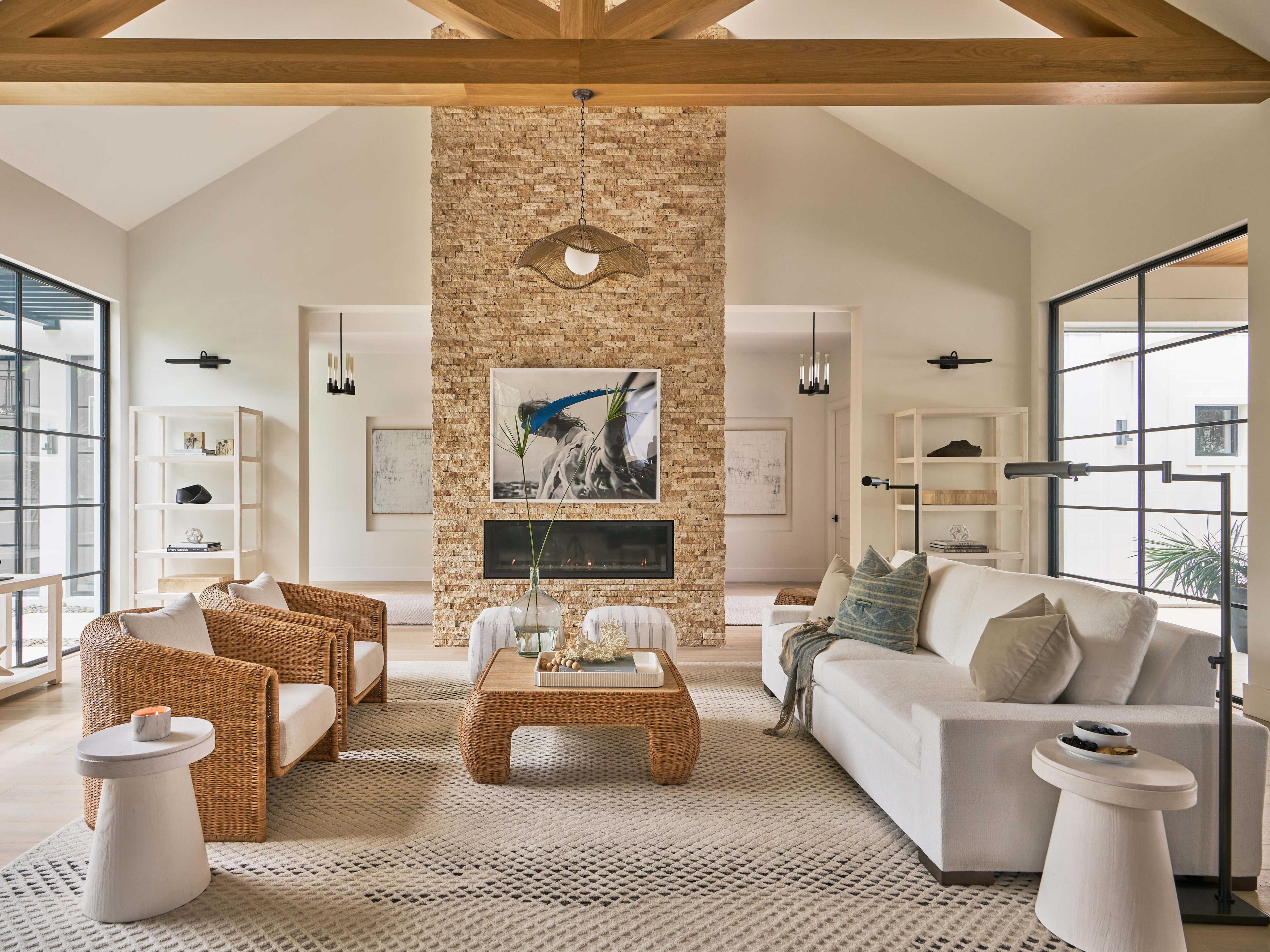 Coastal Living Home Weekender Round Wood White Sand End Table