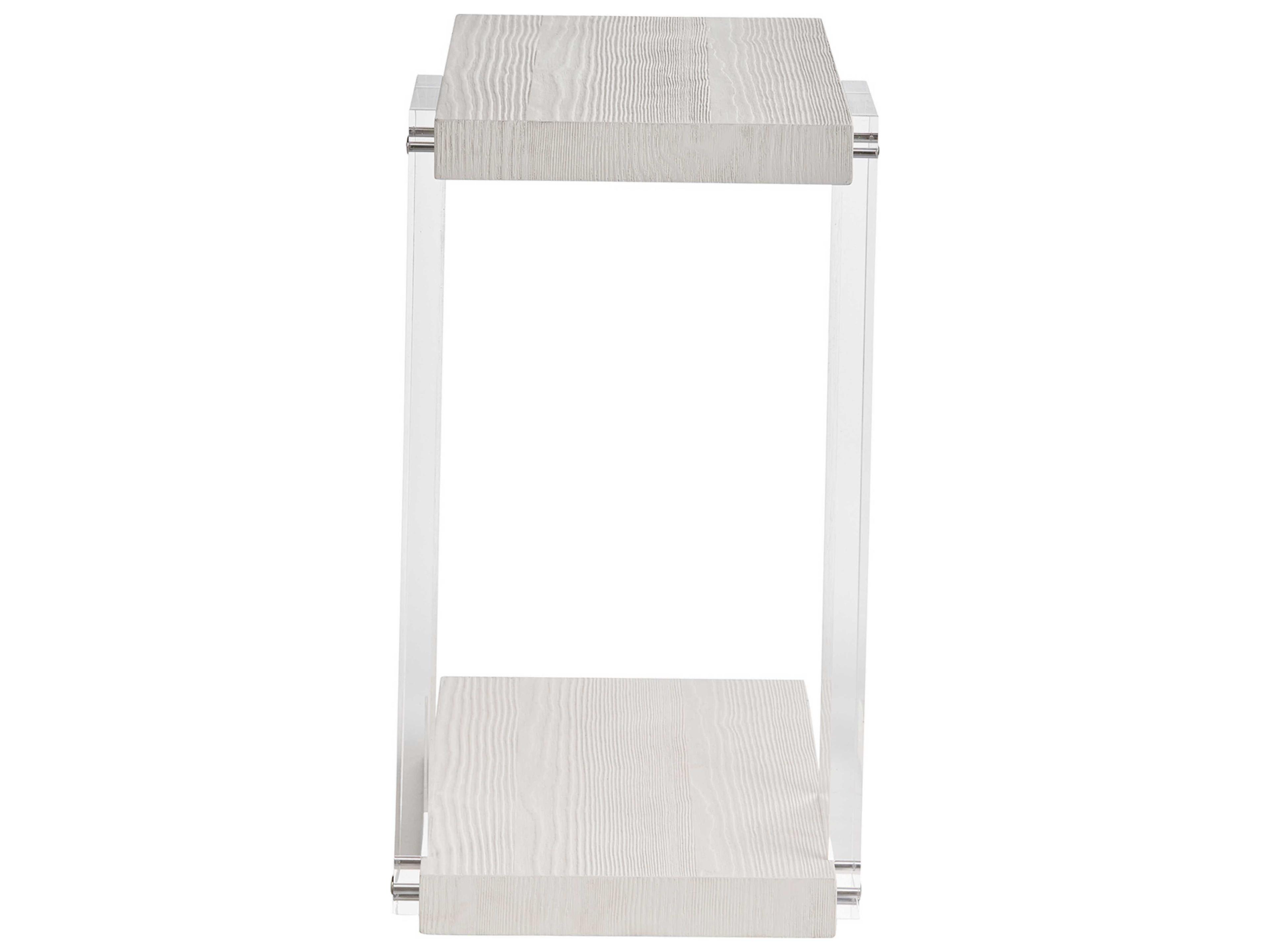 Coastal Living Home Weekender Rectangular Wood White Sand End Table