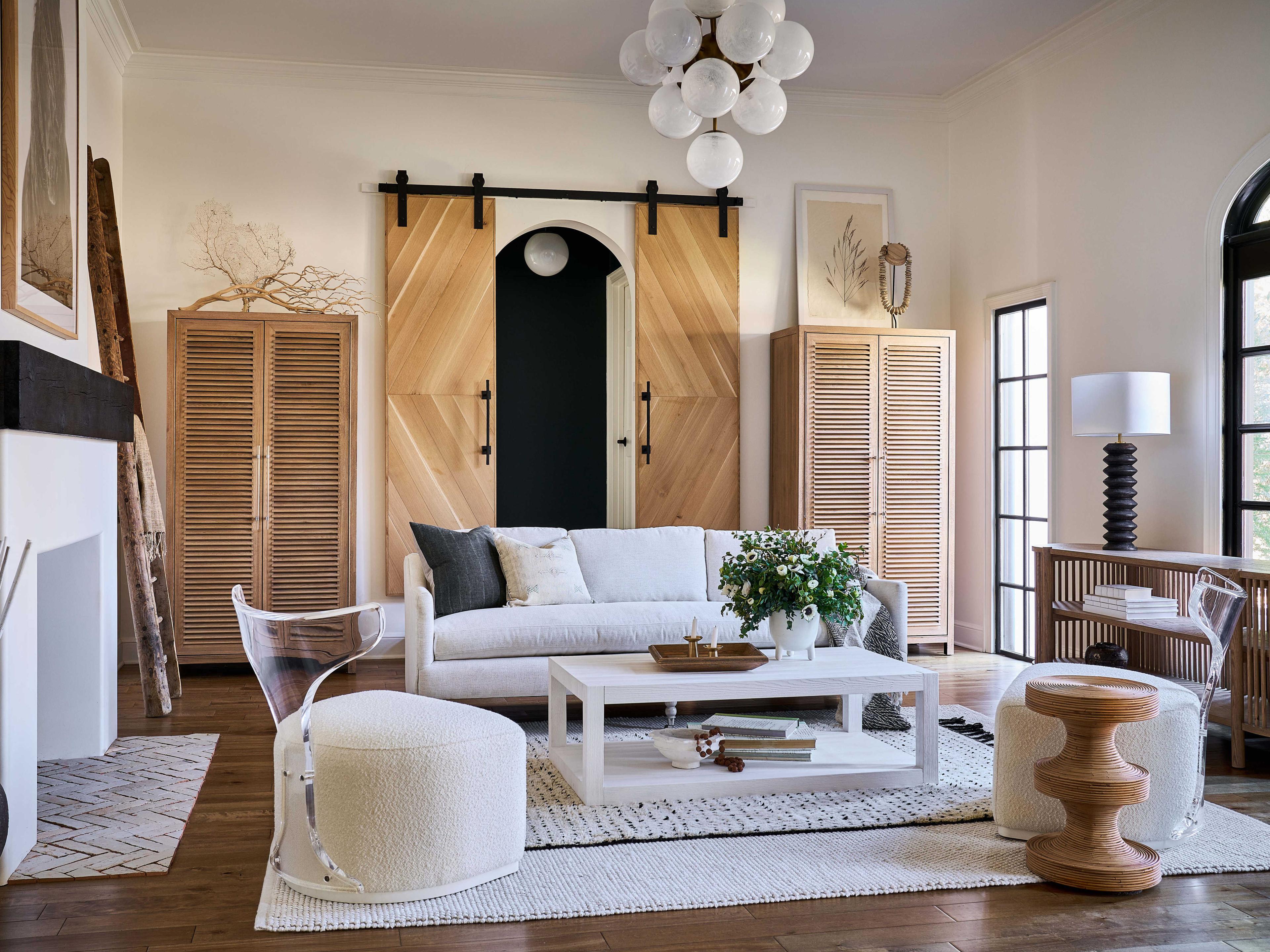 Coastal Living Home Weekender Rectangular Wood White Sand Coffee Table