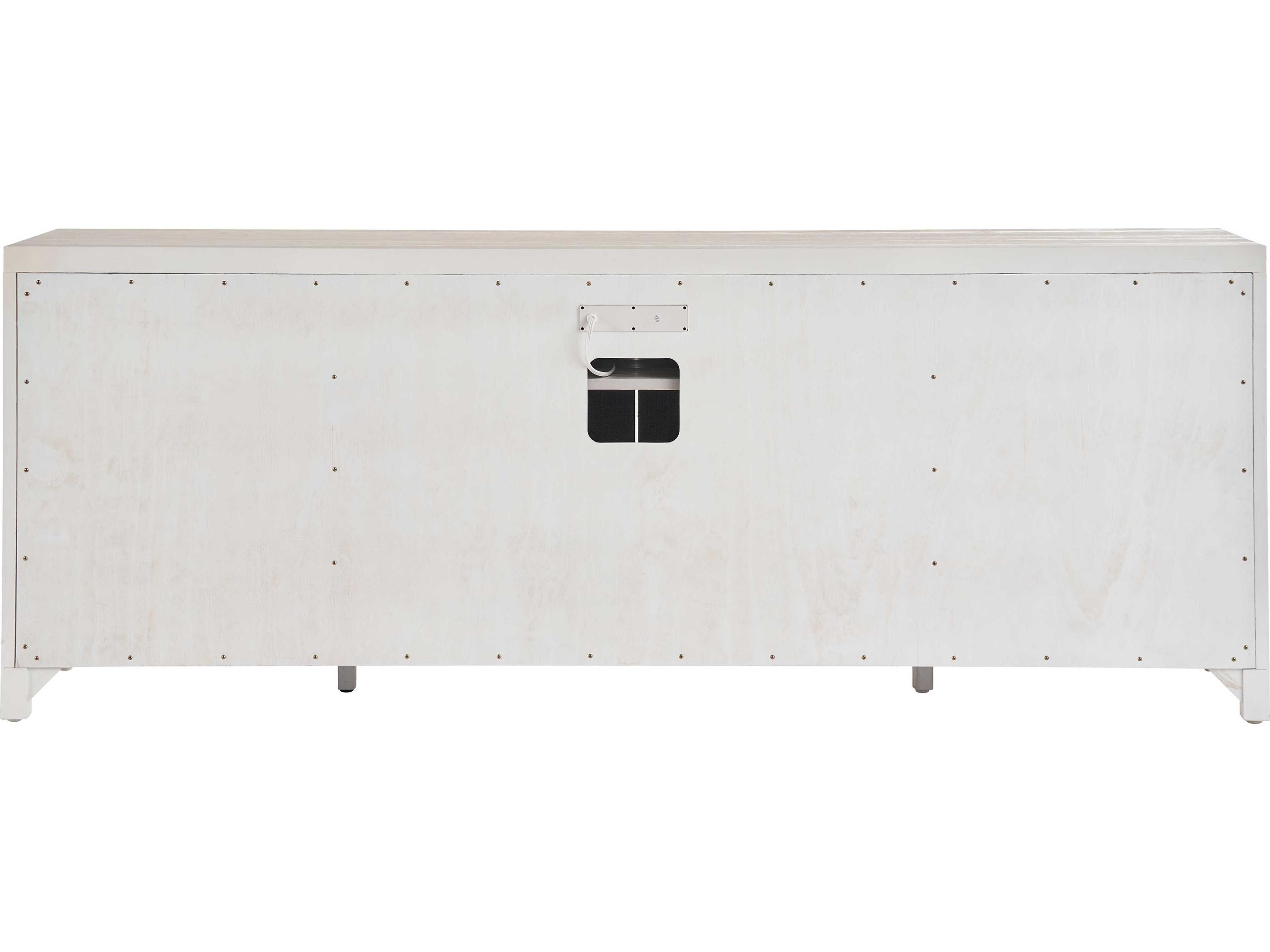 Coastal Living Home Weekender 85" Solid Wood White Sand Blue Seagrass Sideboard