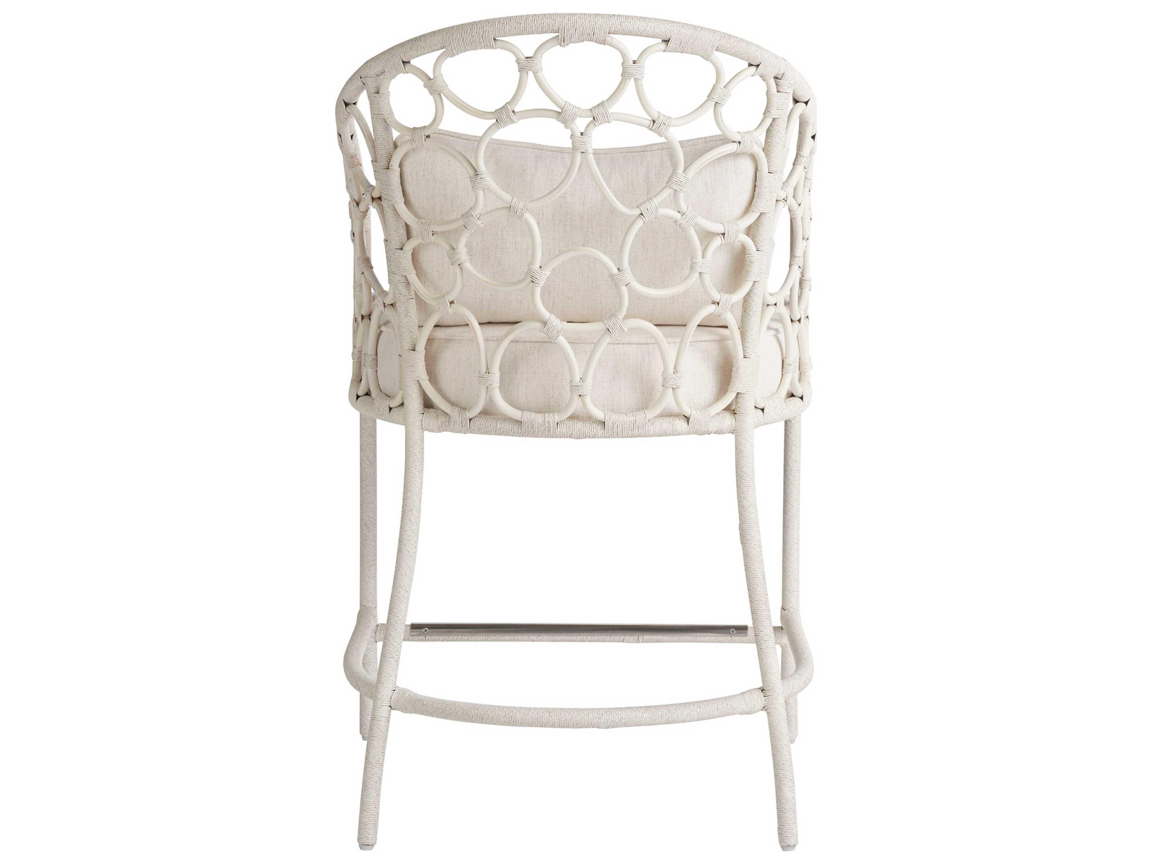 Coastal Living Home Weekender Sea Salt Upholstered Rattan Counter Stool